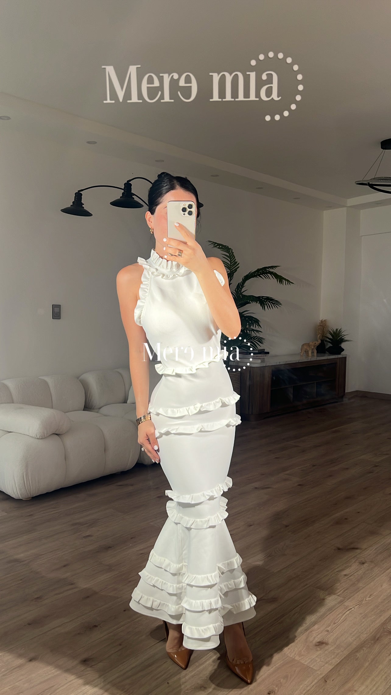 Vestido blanco esc olanes