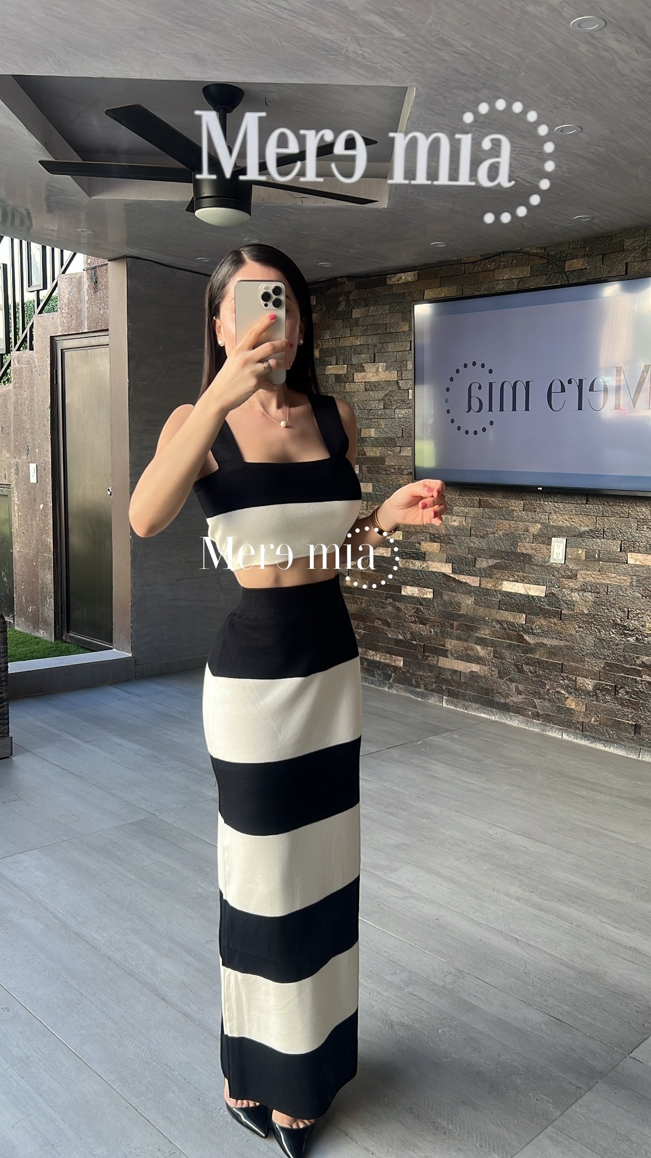 Conjunto rayas largo