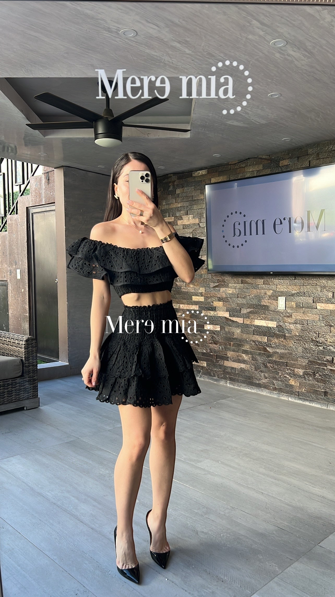 Conjunto negro esc hombros