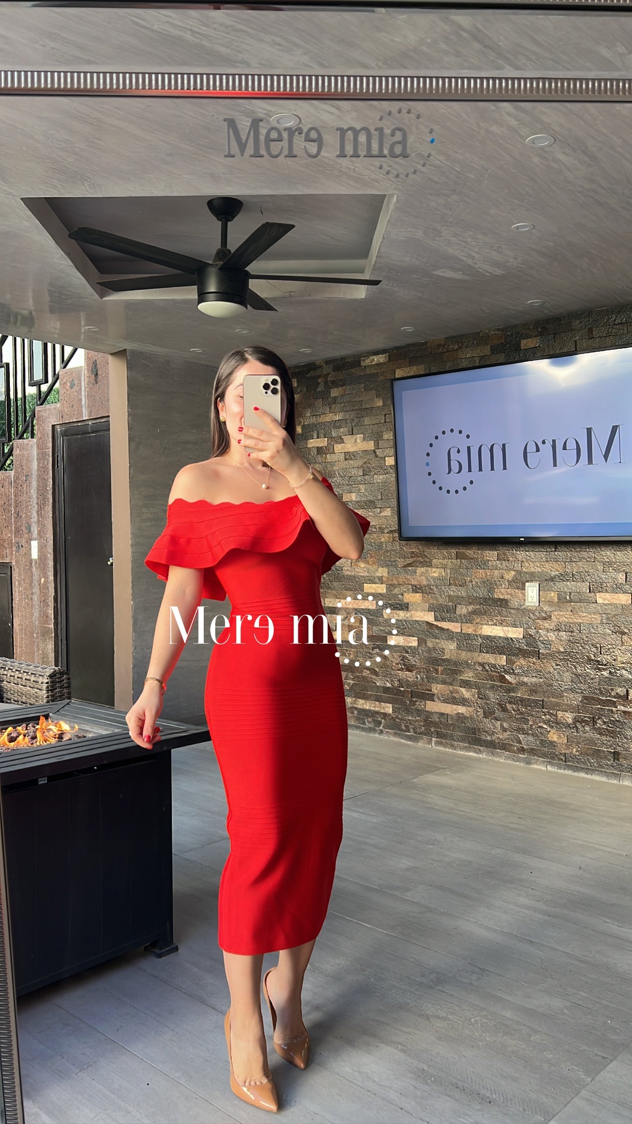 Vestido olan Ruff hombros