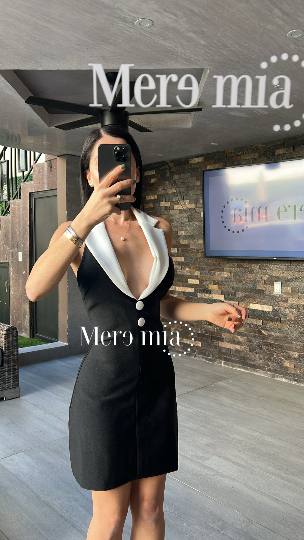 Vestido negro cuello bl