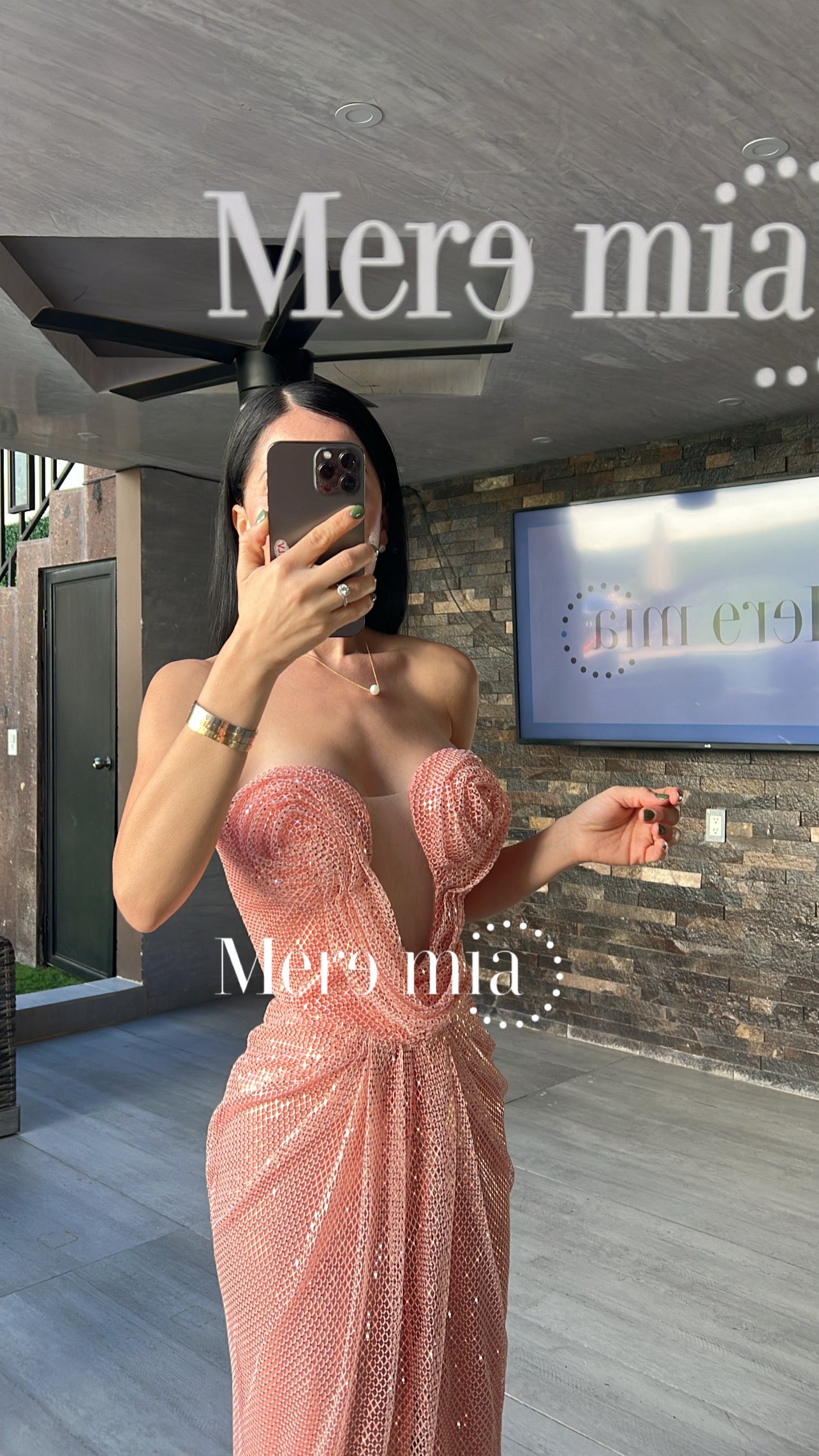 Vestido melón brillante strapp