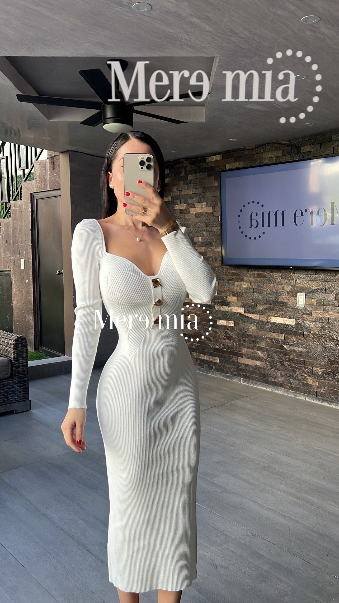 Vestido blanco botones dor