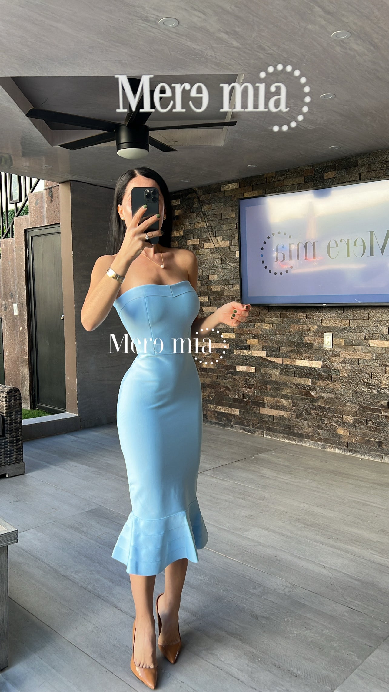 Vestido azul cielo olan