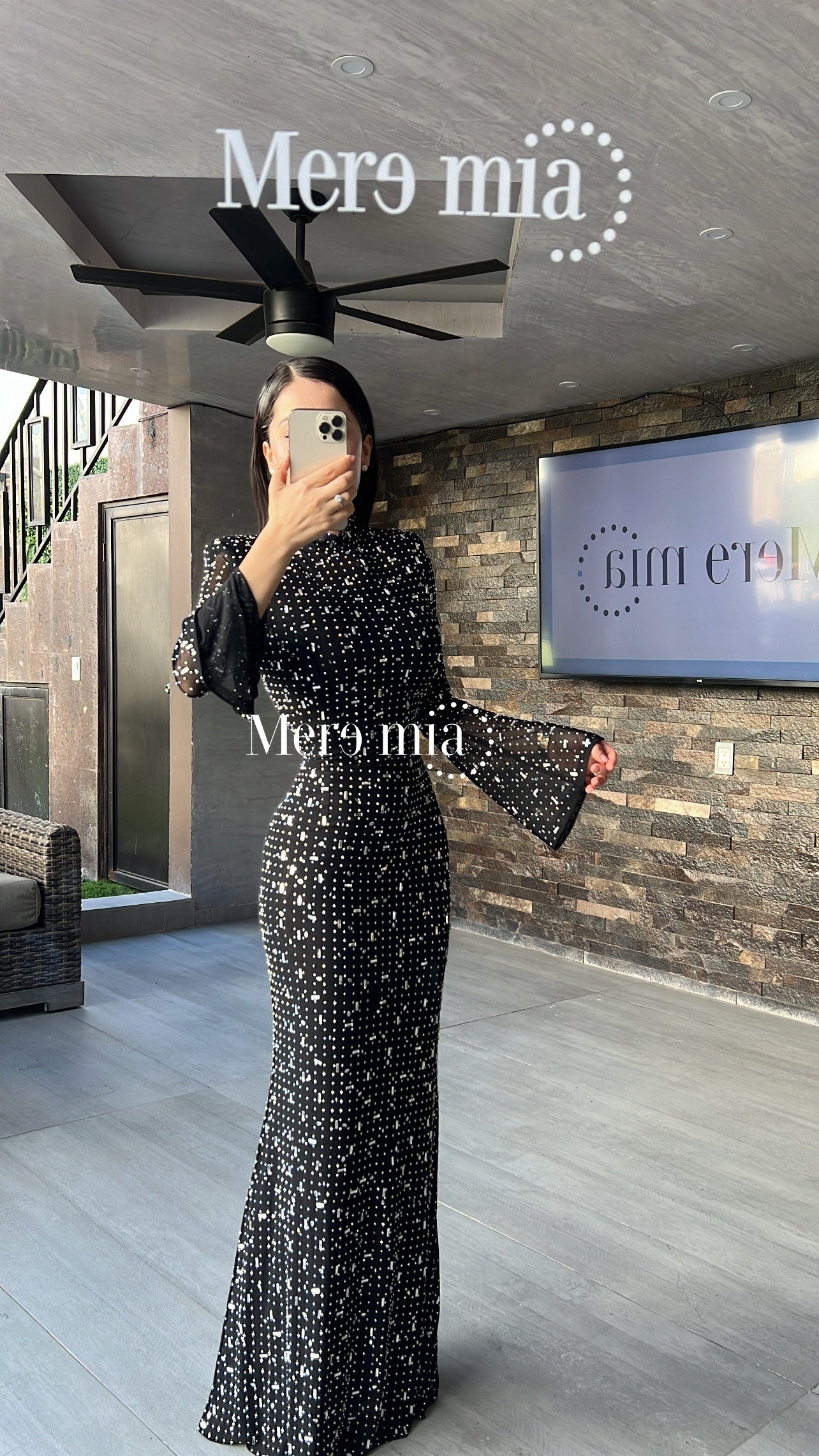 Vestido negro plata ml malla