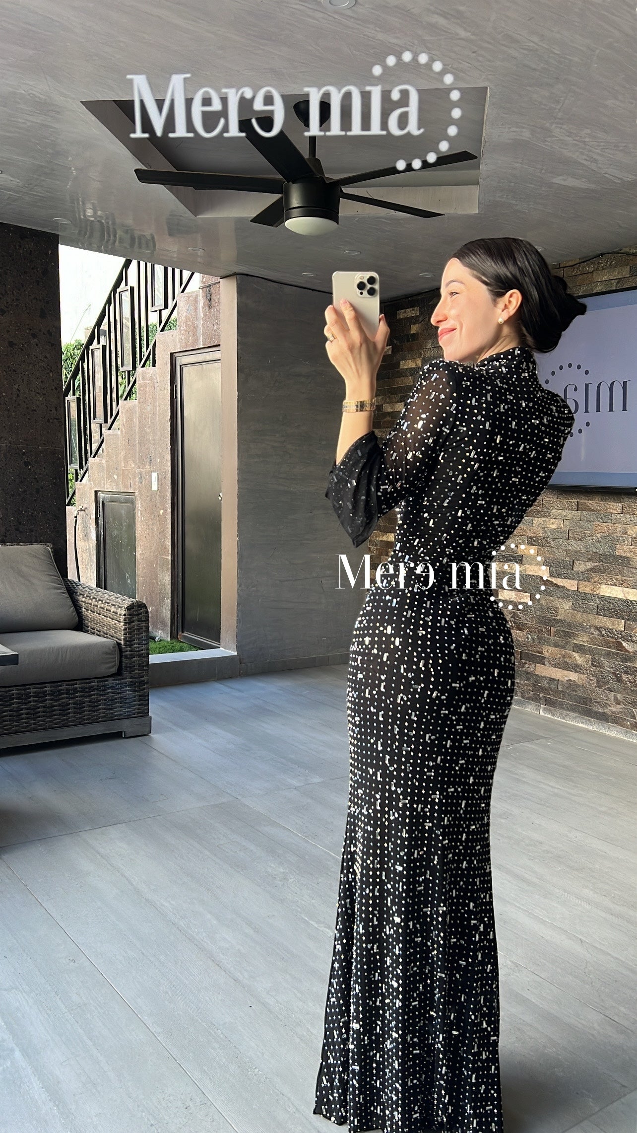 Vestido negro plata ml malla