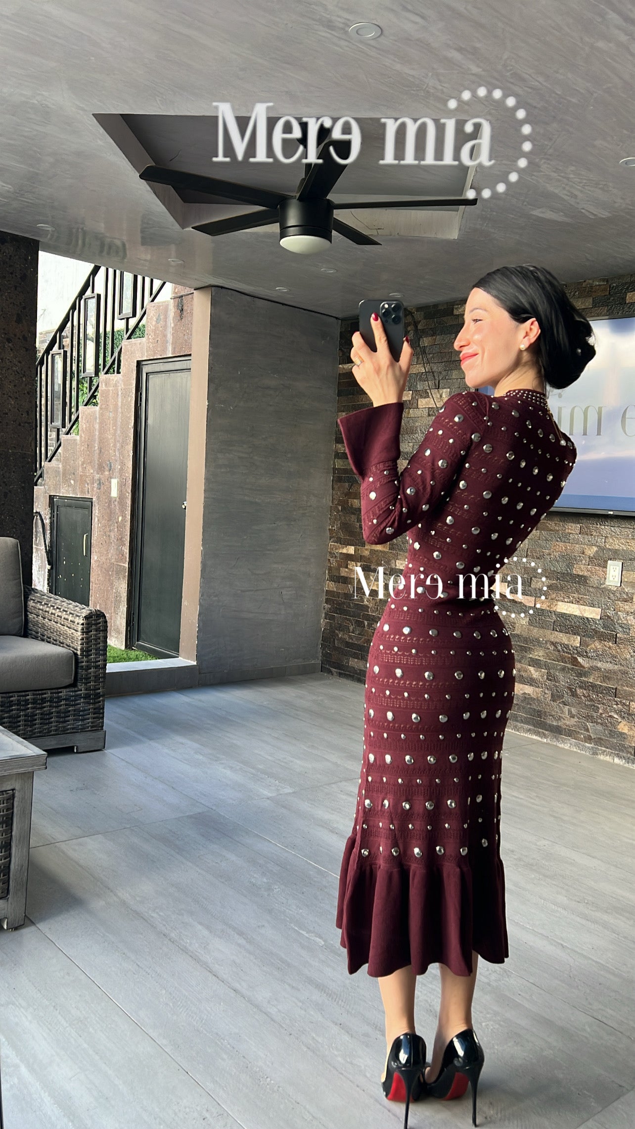 Vestido estoperoles olanes