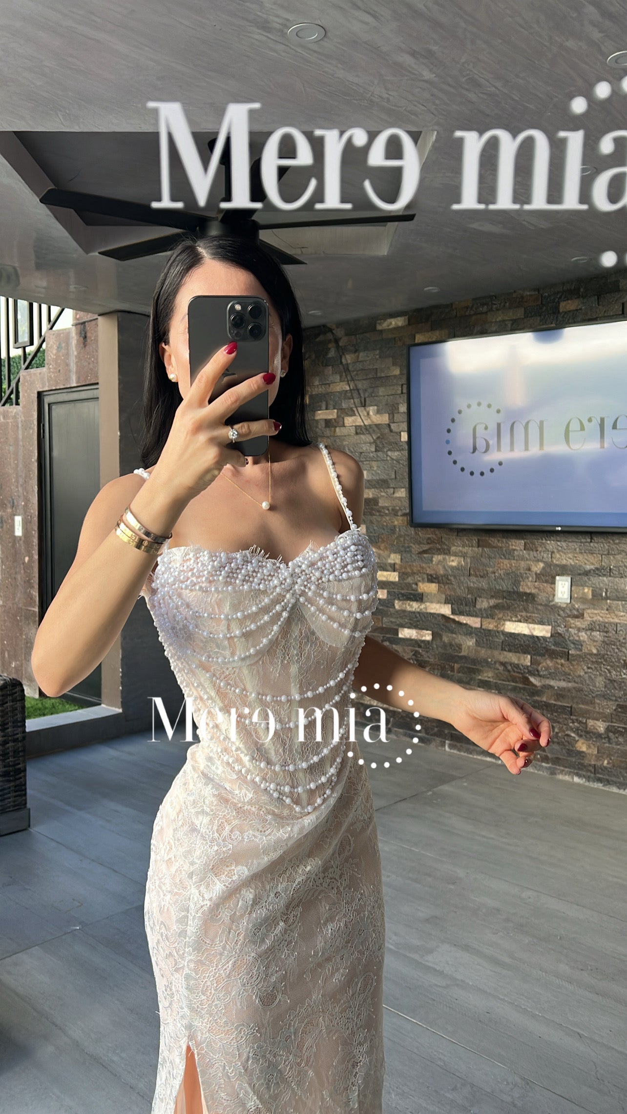 Vestido encaje blanco largo