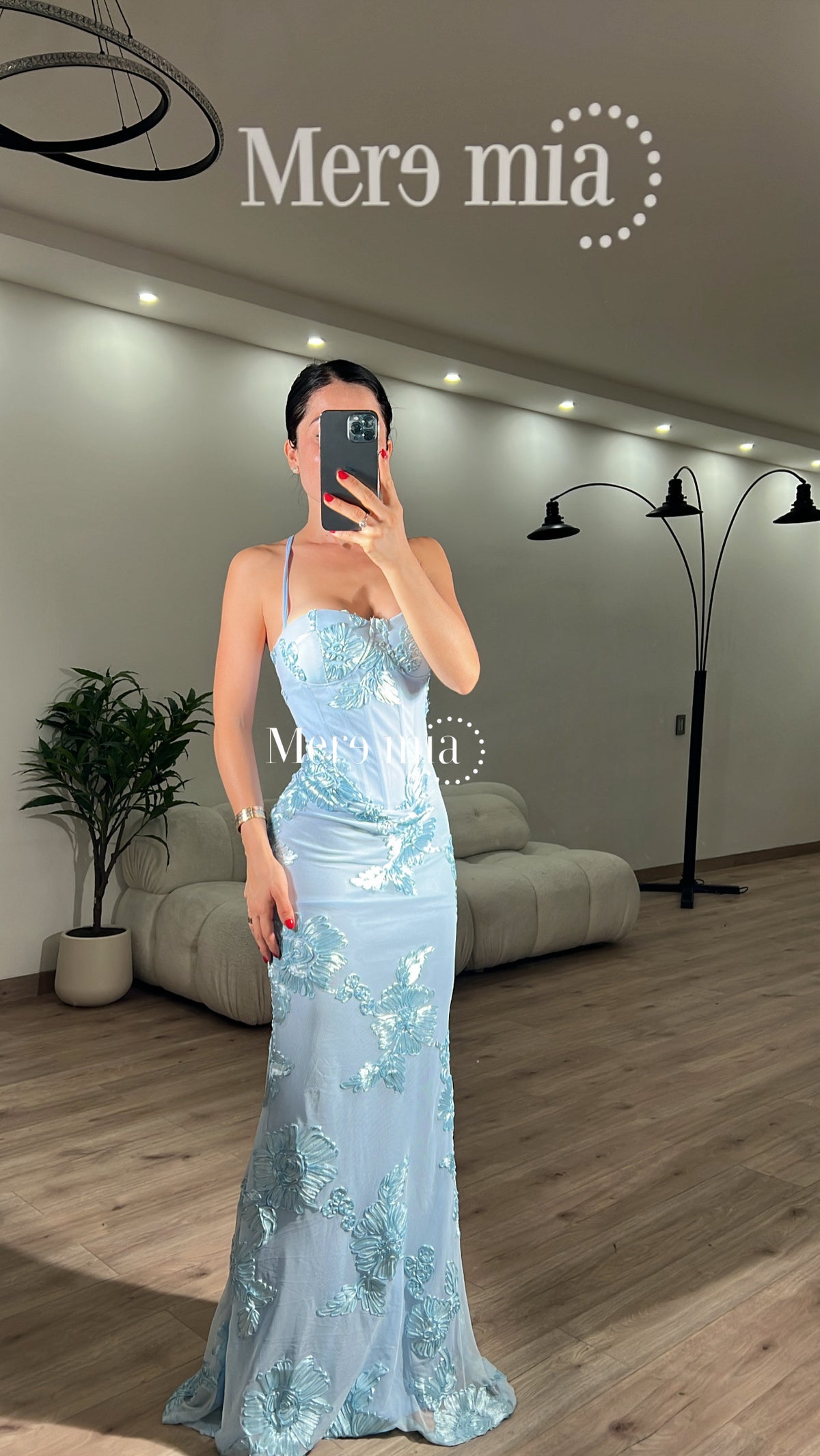 Vestido bord copas largo
