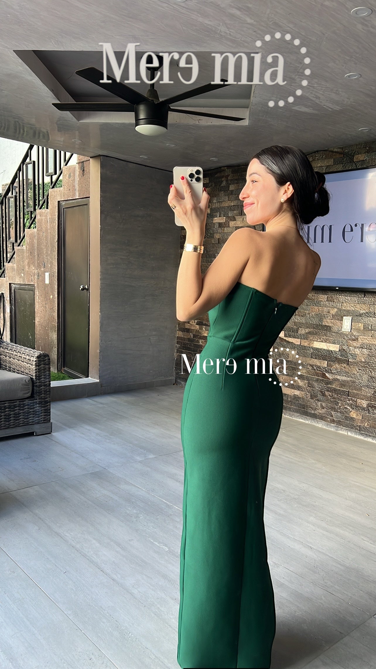 Vestido verde strapp apl arr