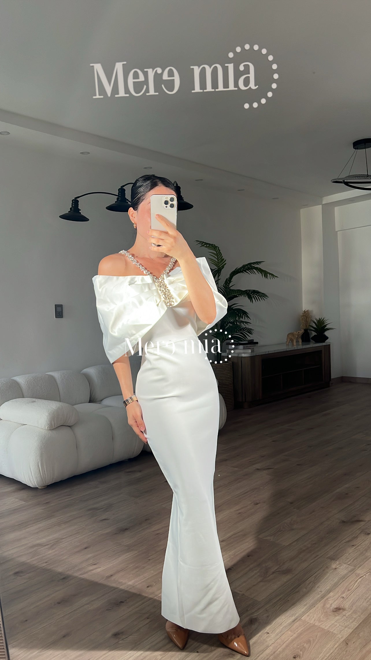 Vestido blanco hombros sat