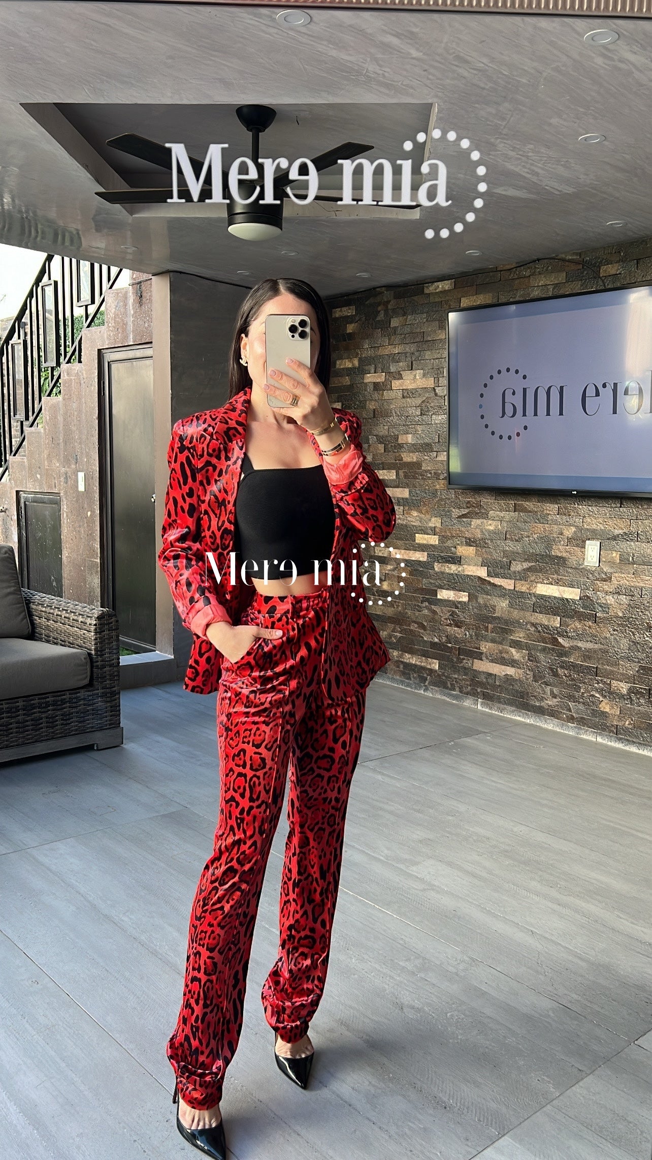 Conjunto animal print rojo