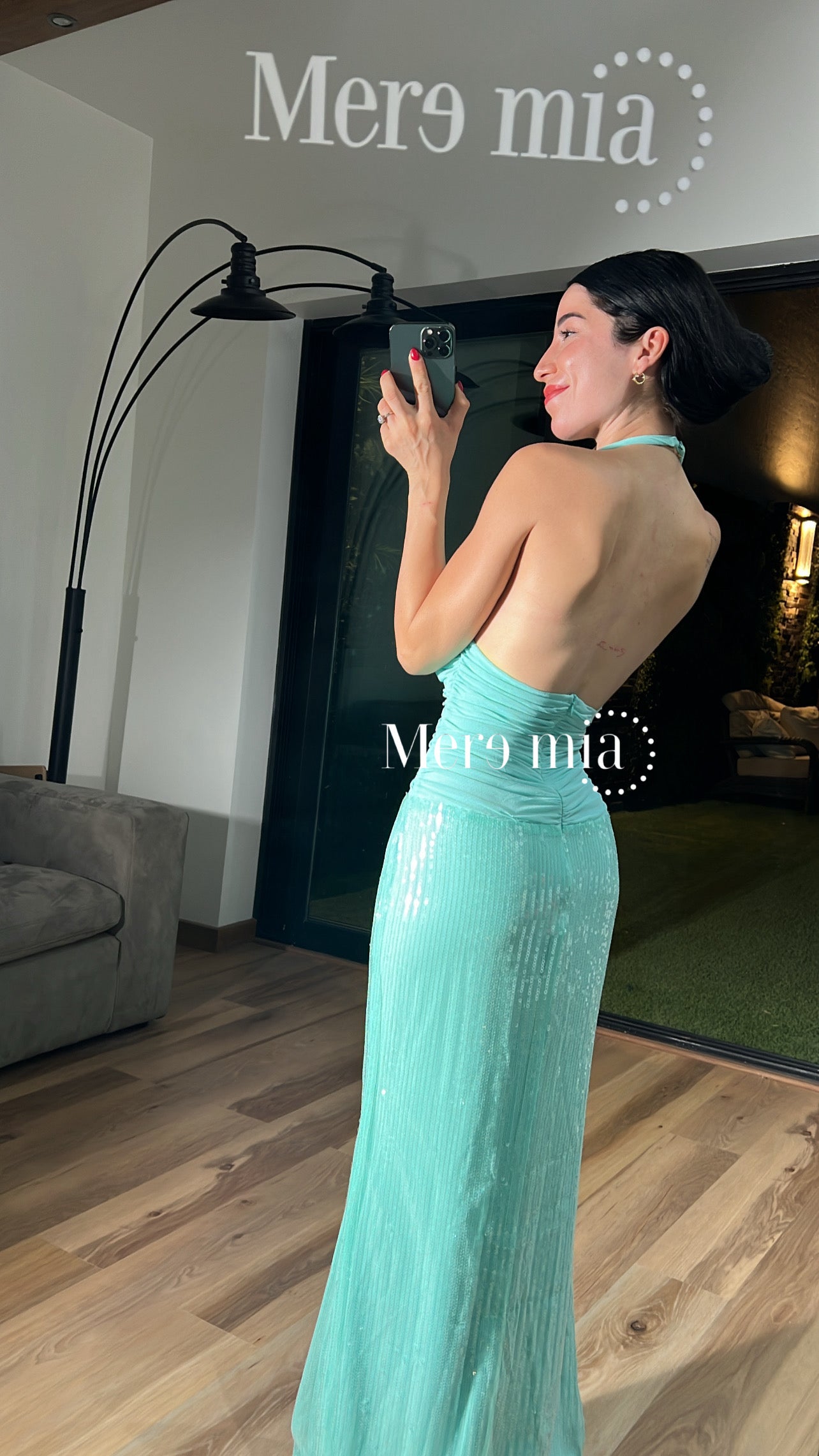 Vestido menta halter v