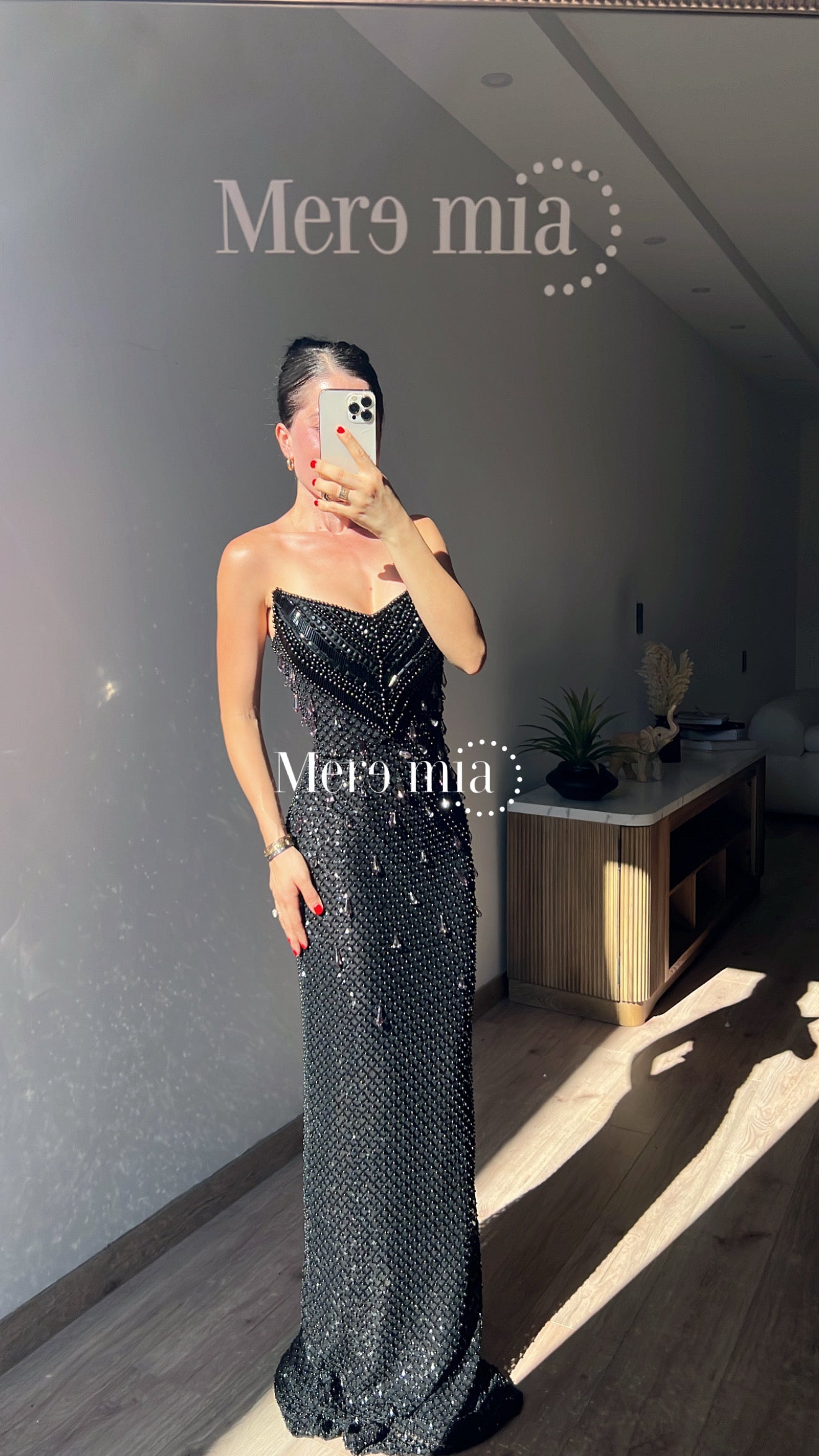 Vestido negro lent largo