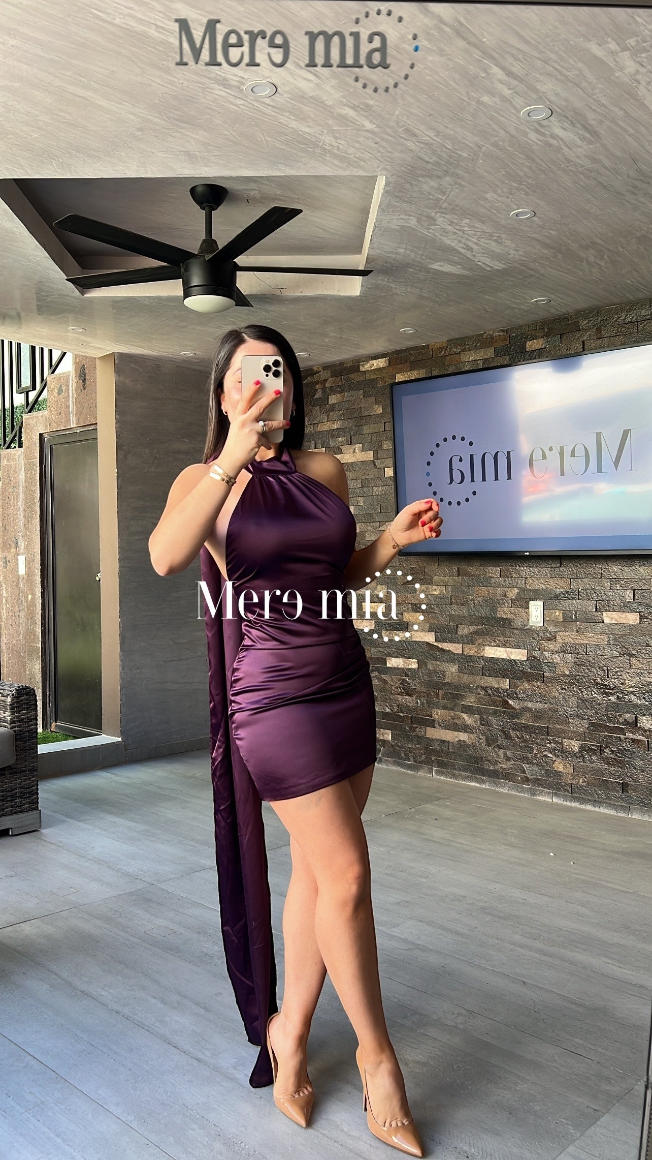 Vestido saten morado