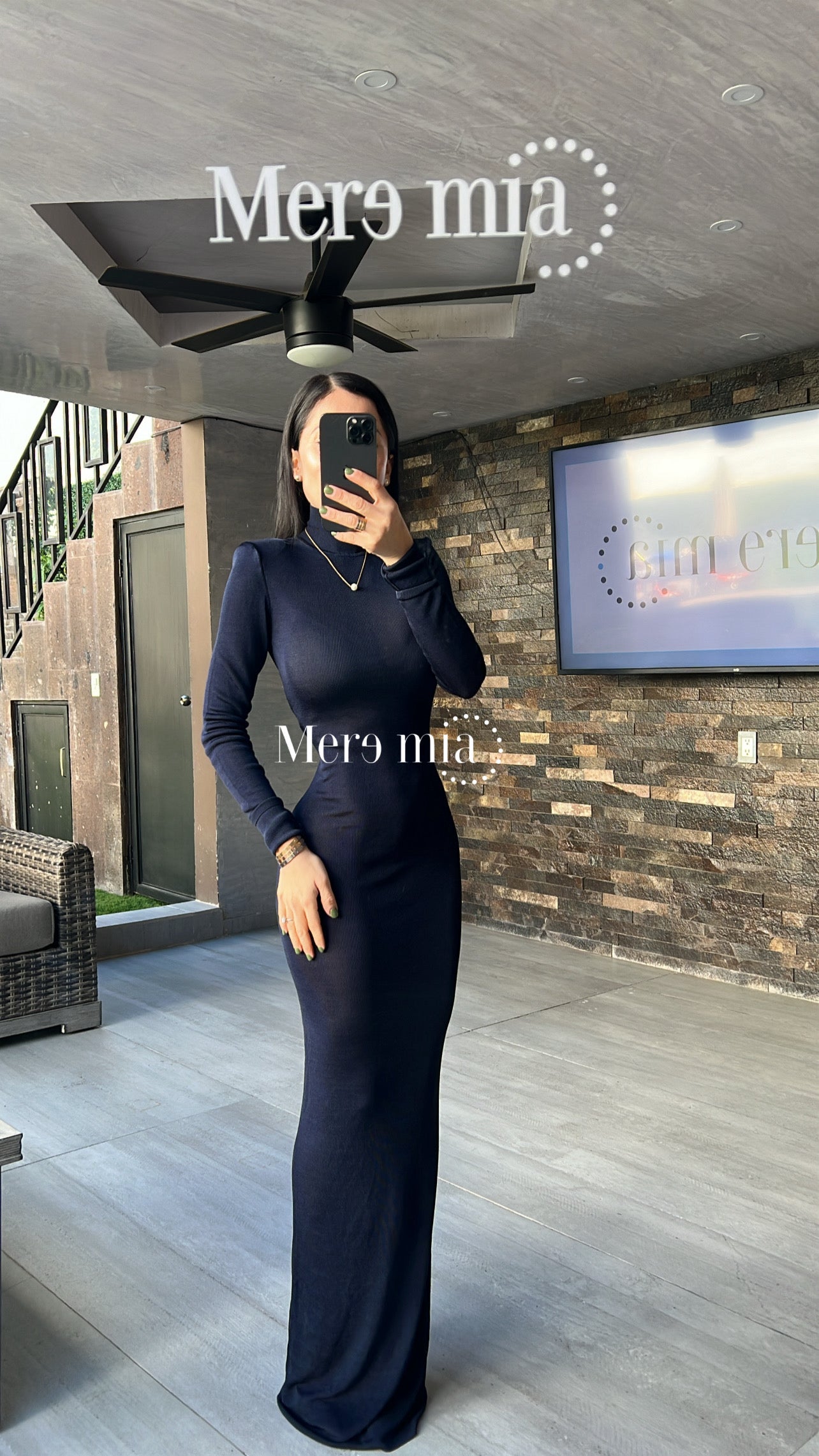 Vestido azul cuello ml