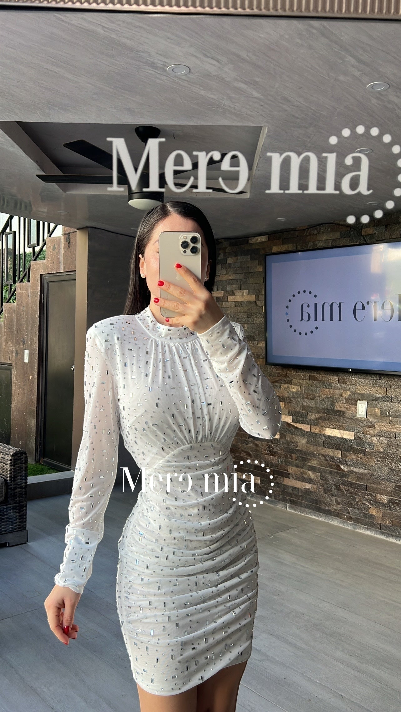 Vestido blanco rect plata