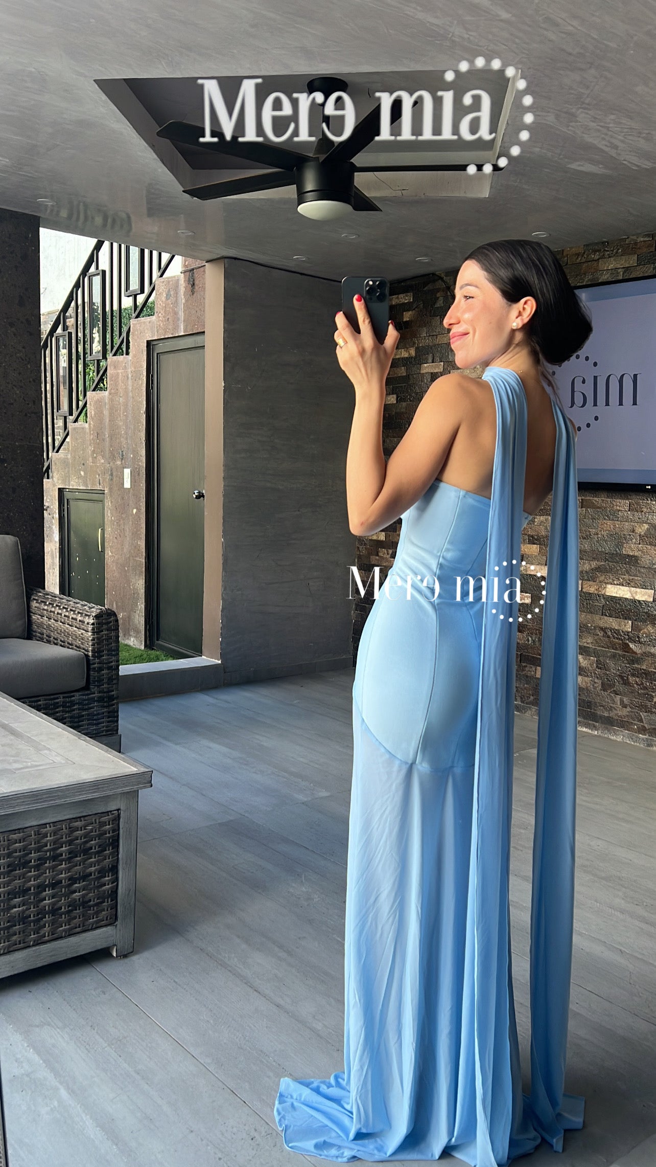 Vestido azul strapp