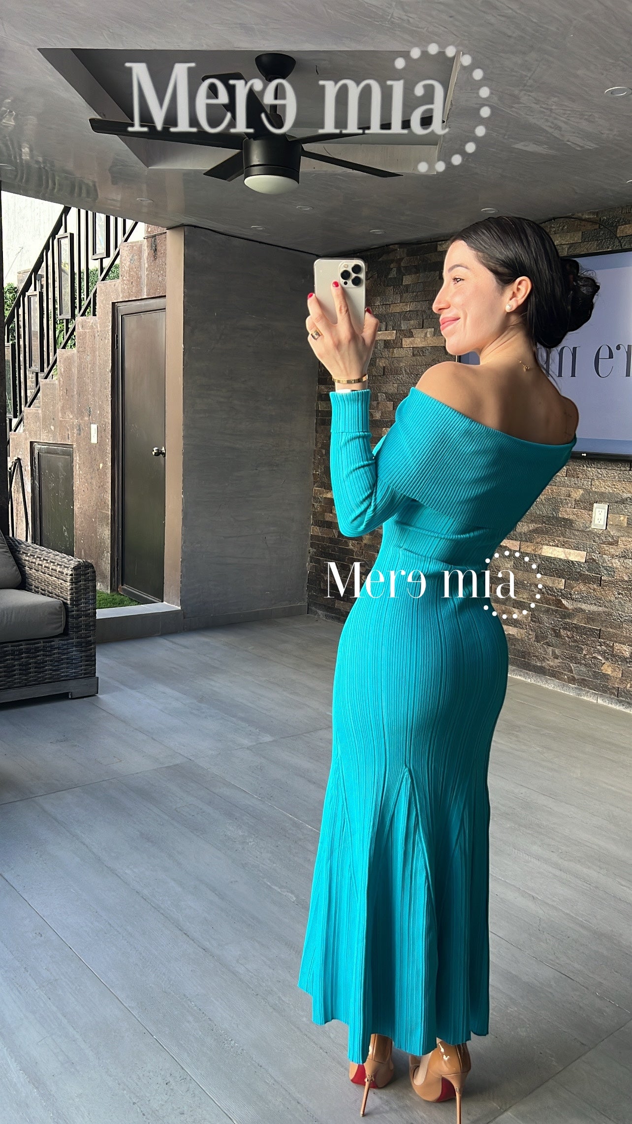 Vestido azul ml largo