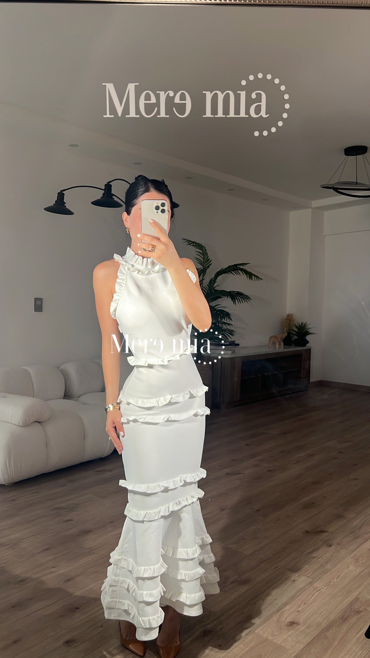 Vestido blanco esc olanes