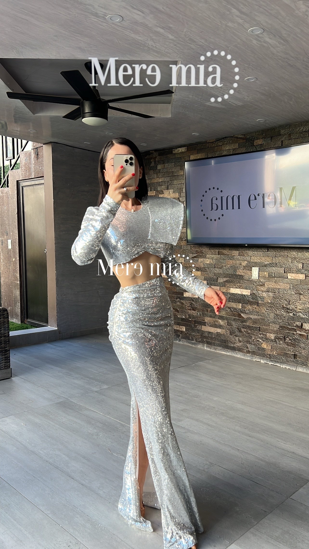 Conjunto falda lent plata