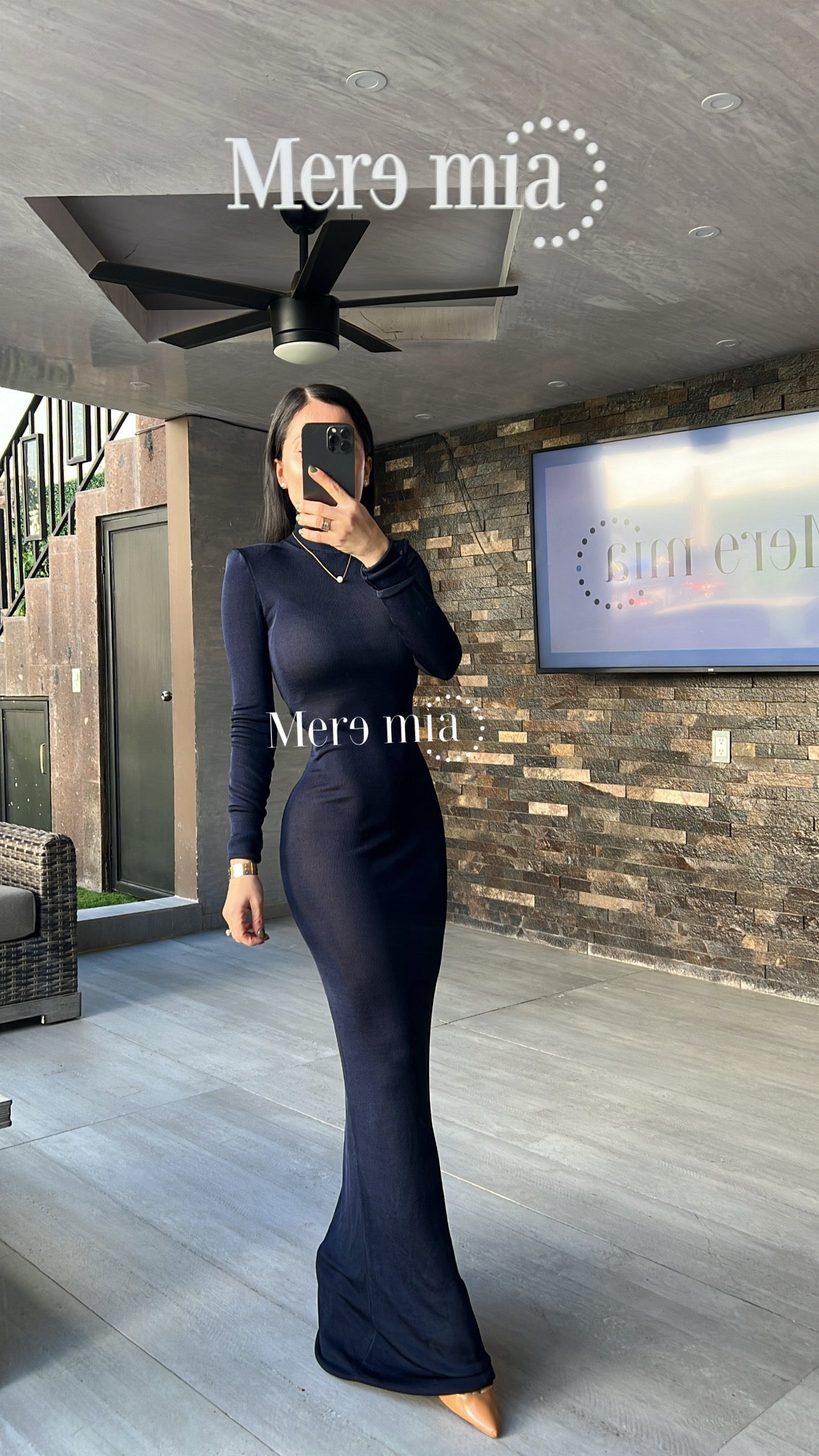 Vestido azul cuello ml