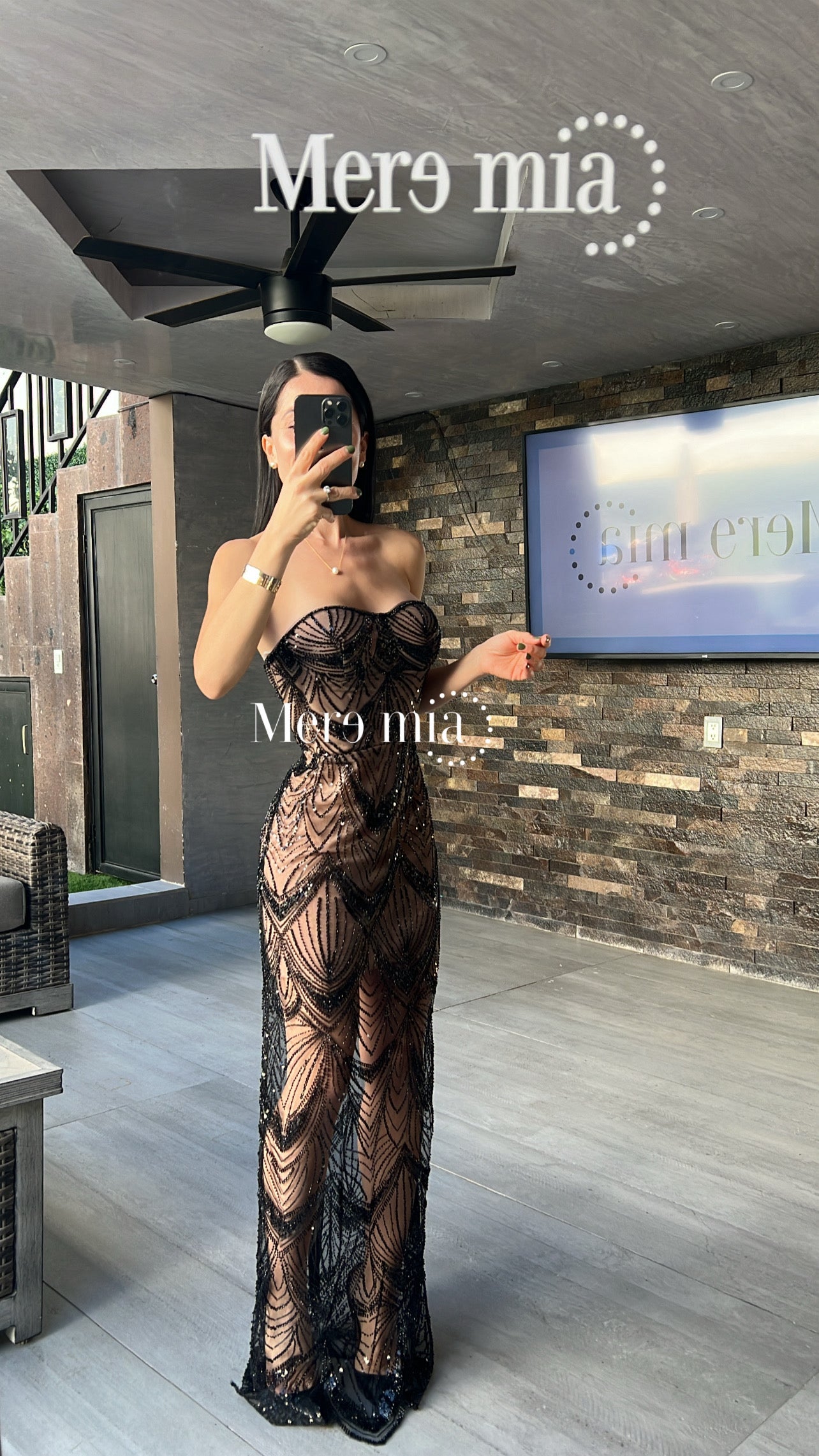 Vestido negro lentejuelas