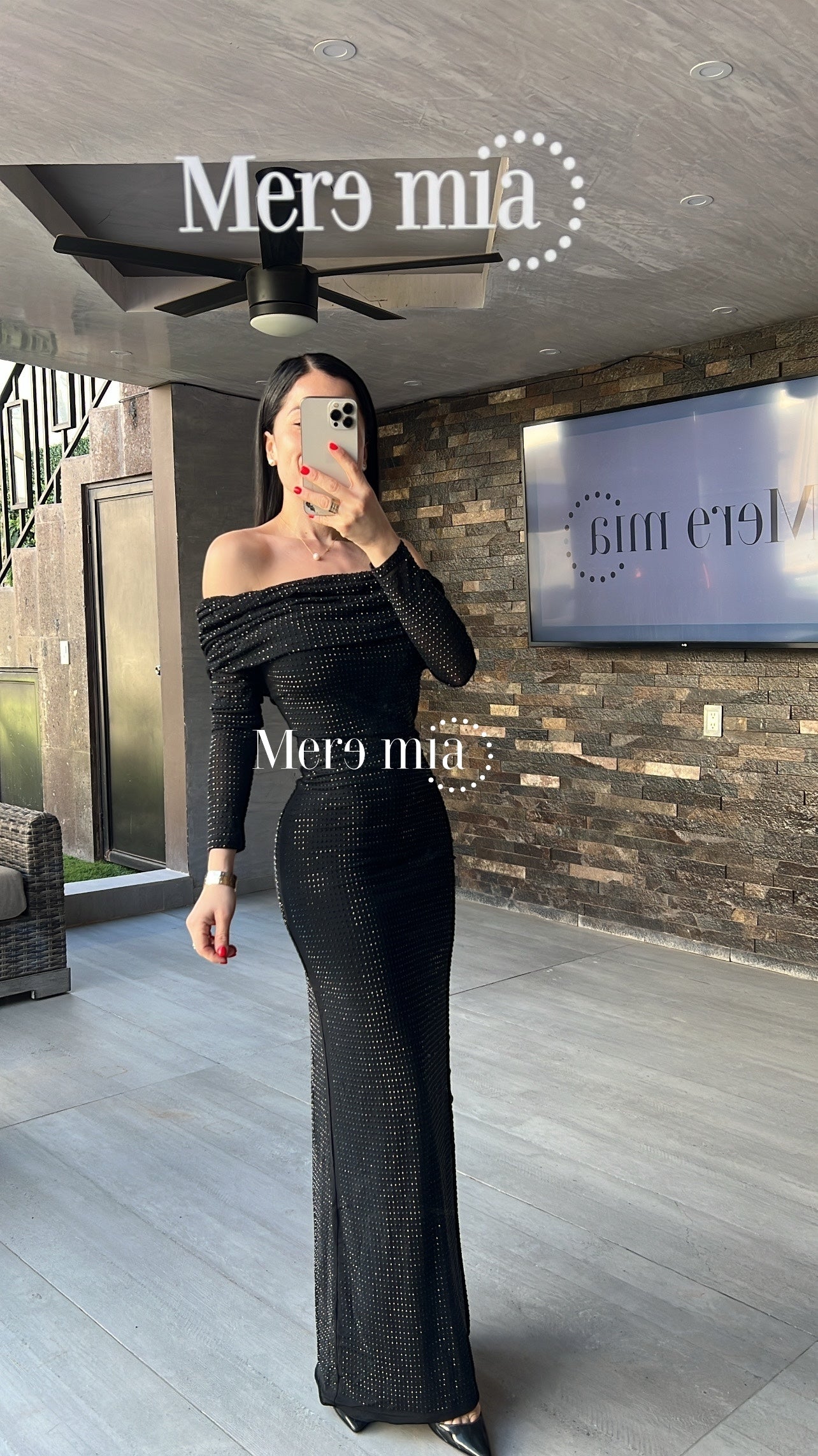 Vestido negro puntos ml