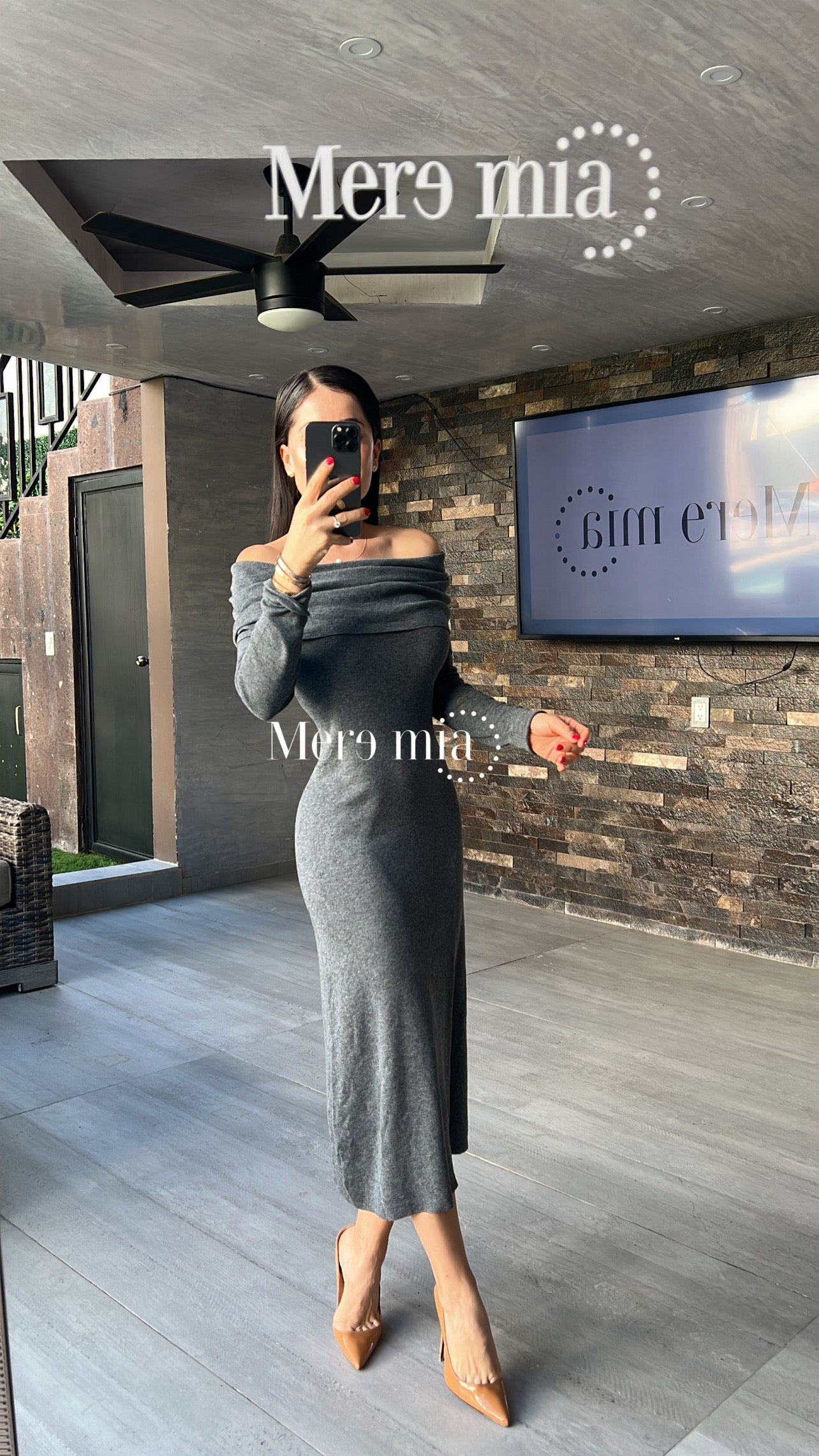 Vestido sweater gris ob
