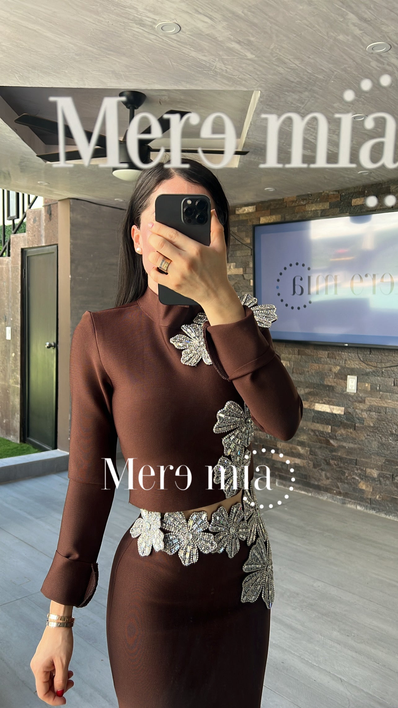 Conjunto café flores