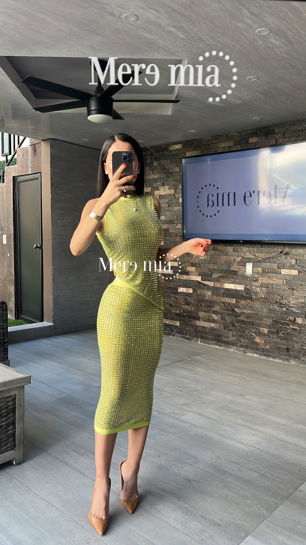 Conjunto verde puntos