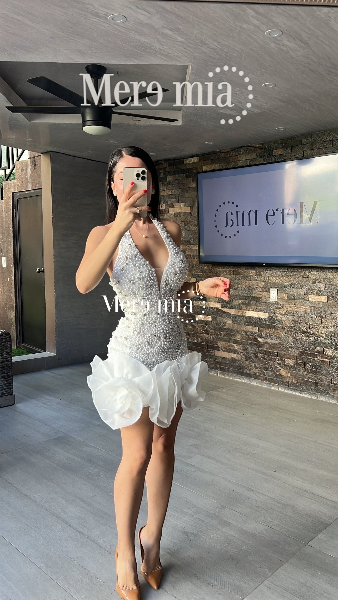 Vestido blanco flores ab