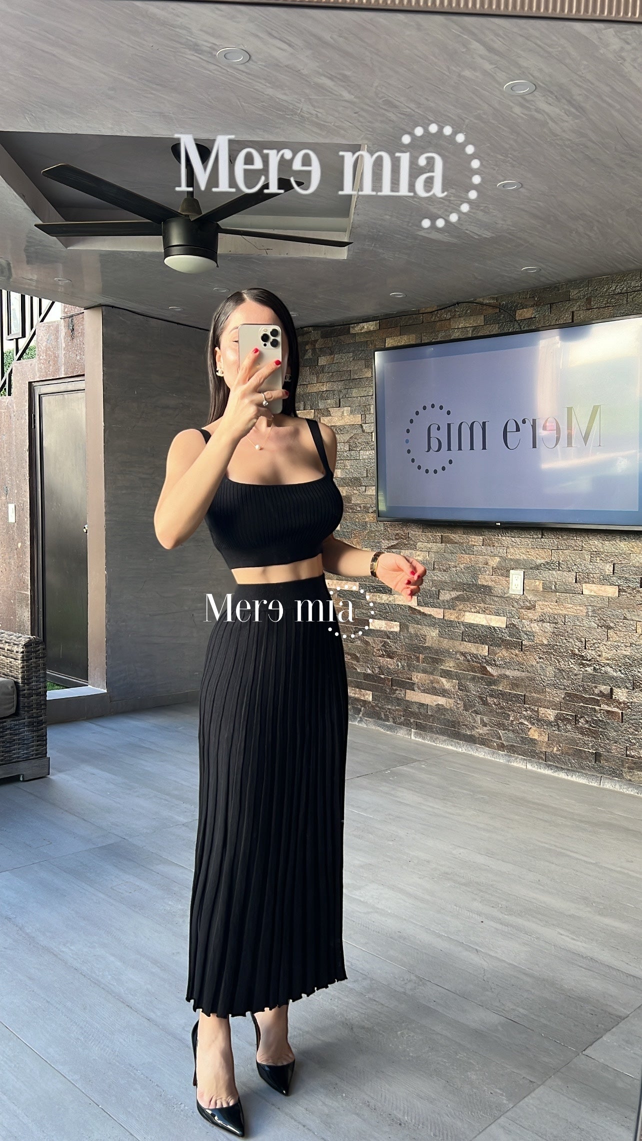 Conjunto negro sweater