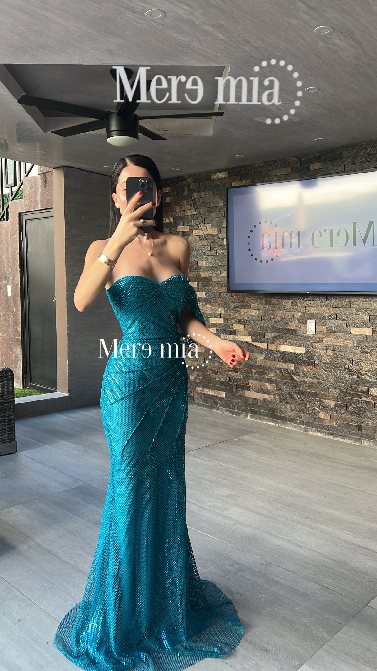 Vestido turquesa malla