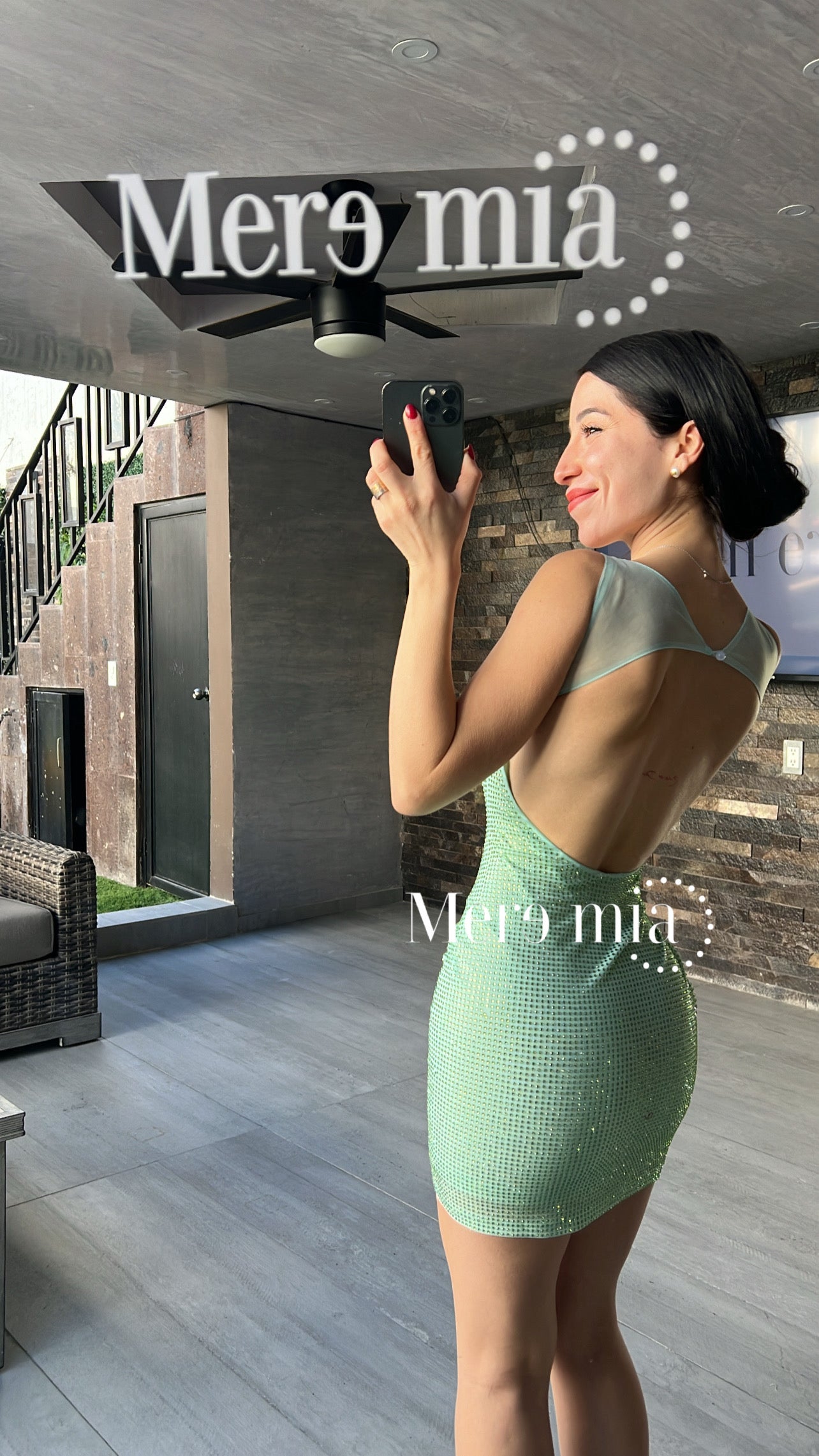 Vestido espalda puntos malla