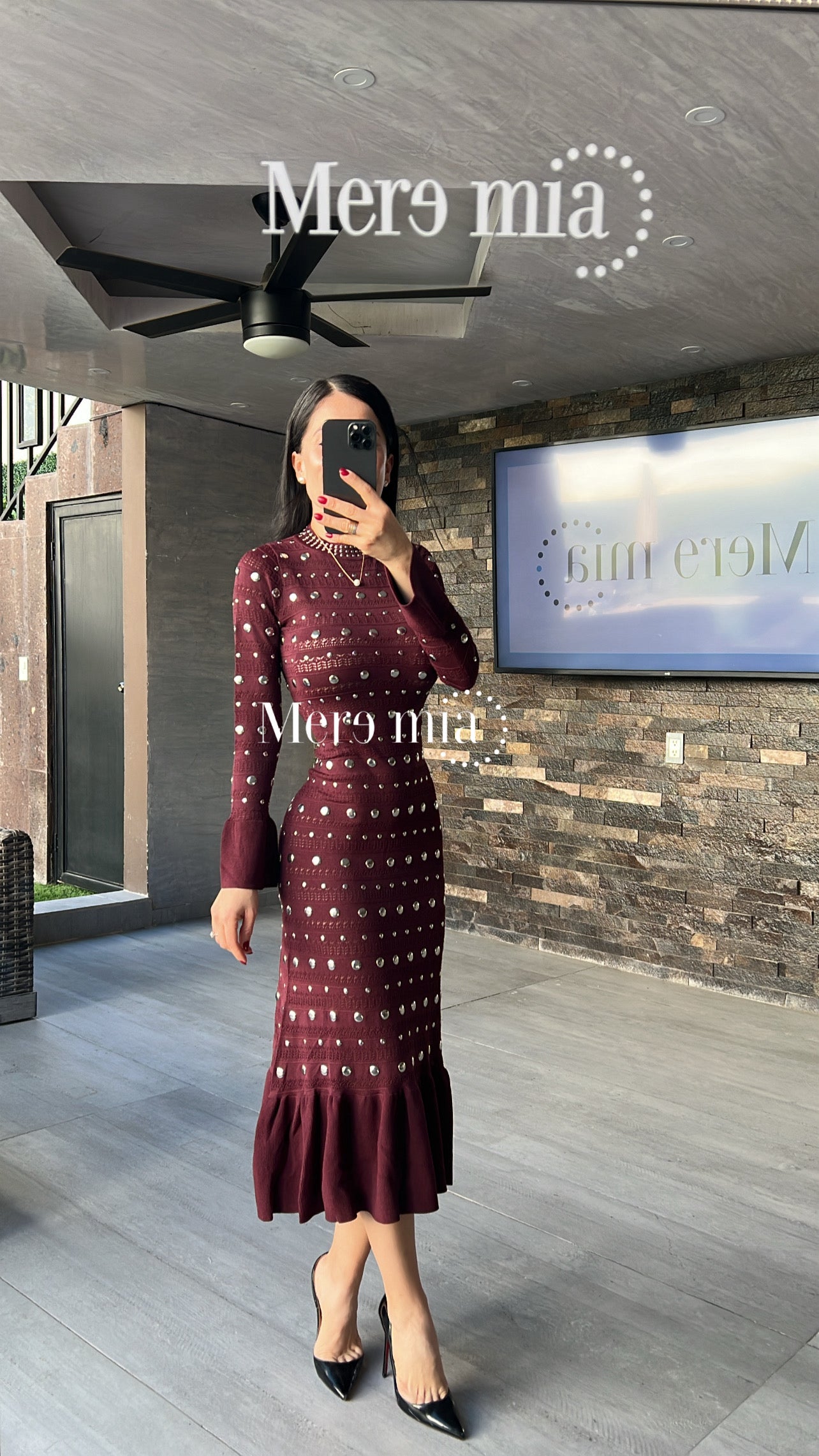 Vestido estoperoles olanes