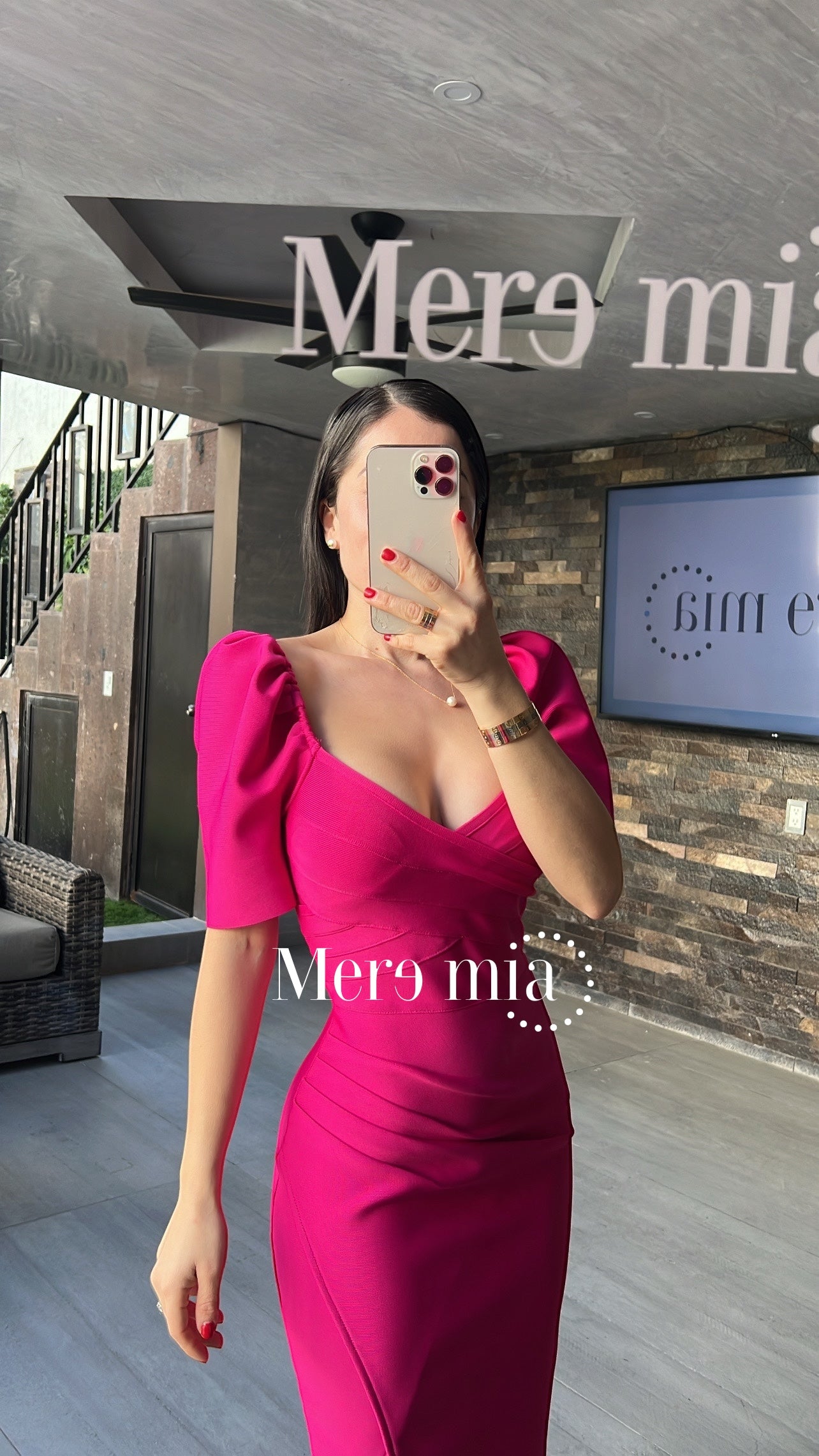 Vestido hombros bugambilia