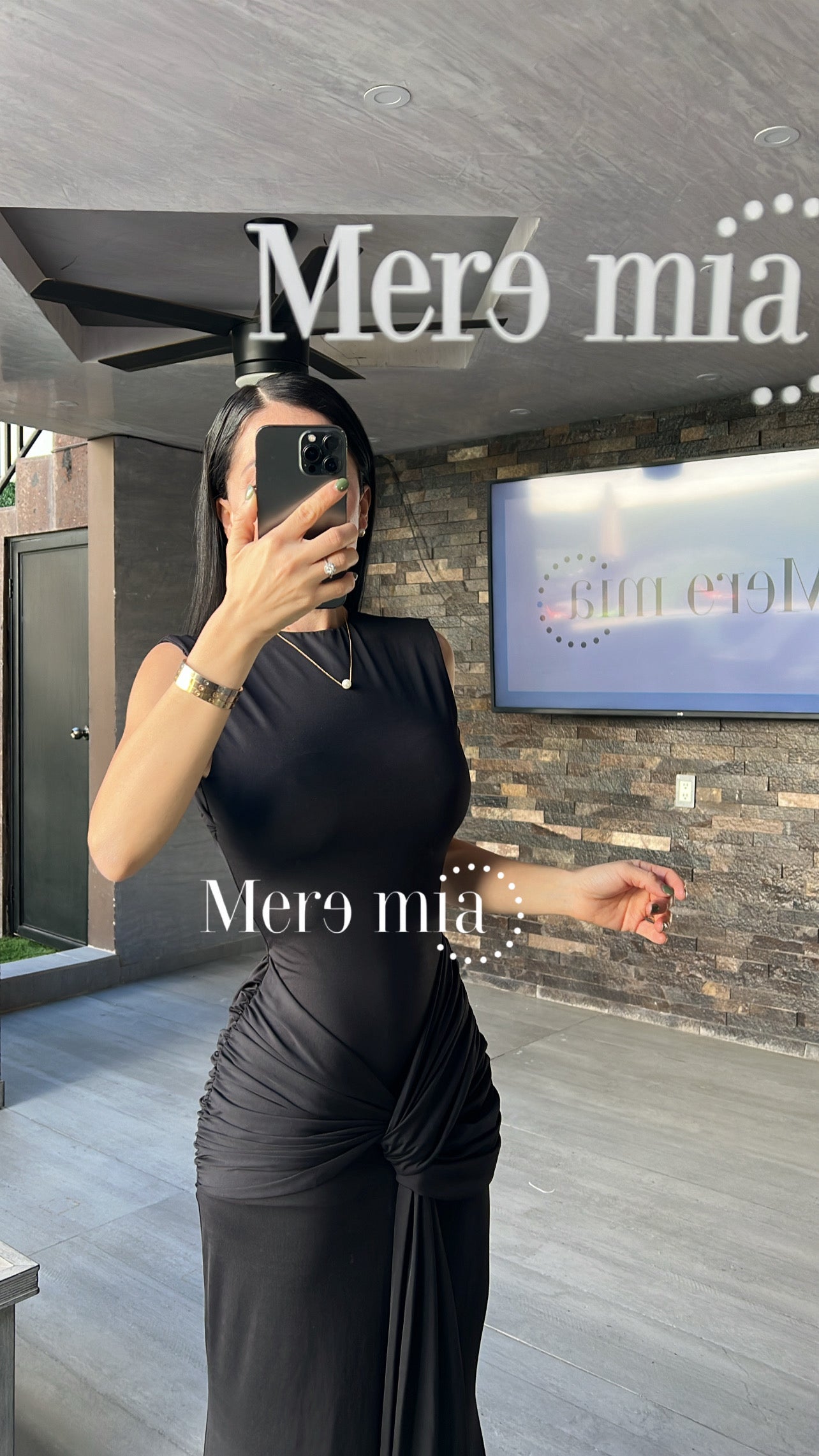 Vestido plisado tira