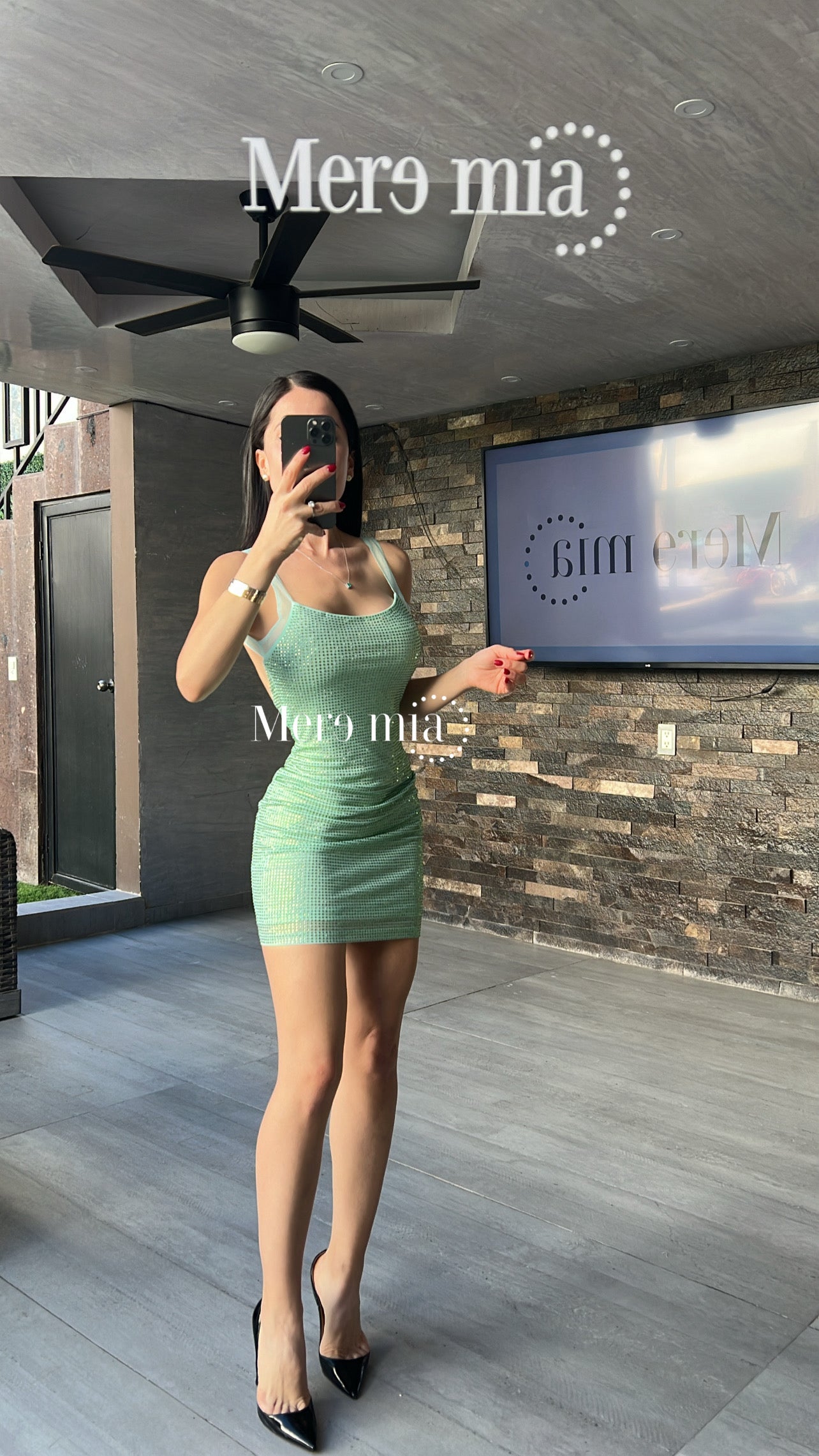 Vestido espalda puntos malla