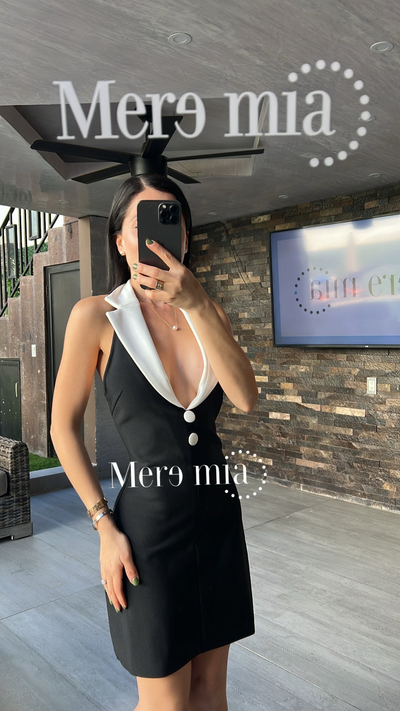 Vestido negro cuello bl