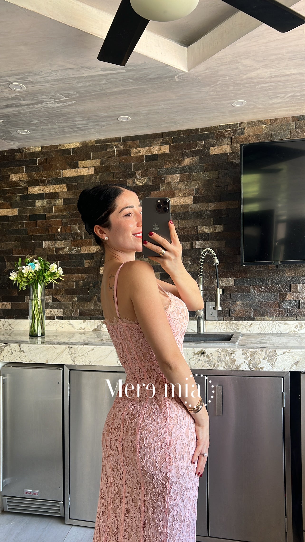 Vestido encaje midi