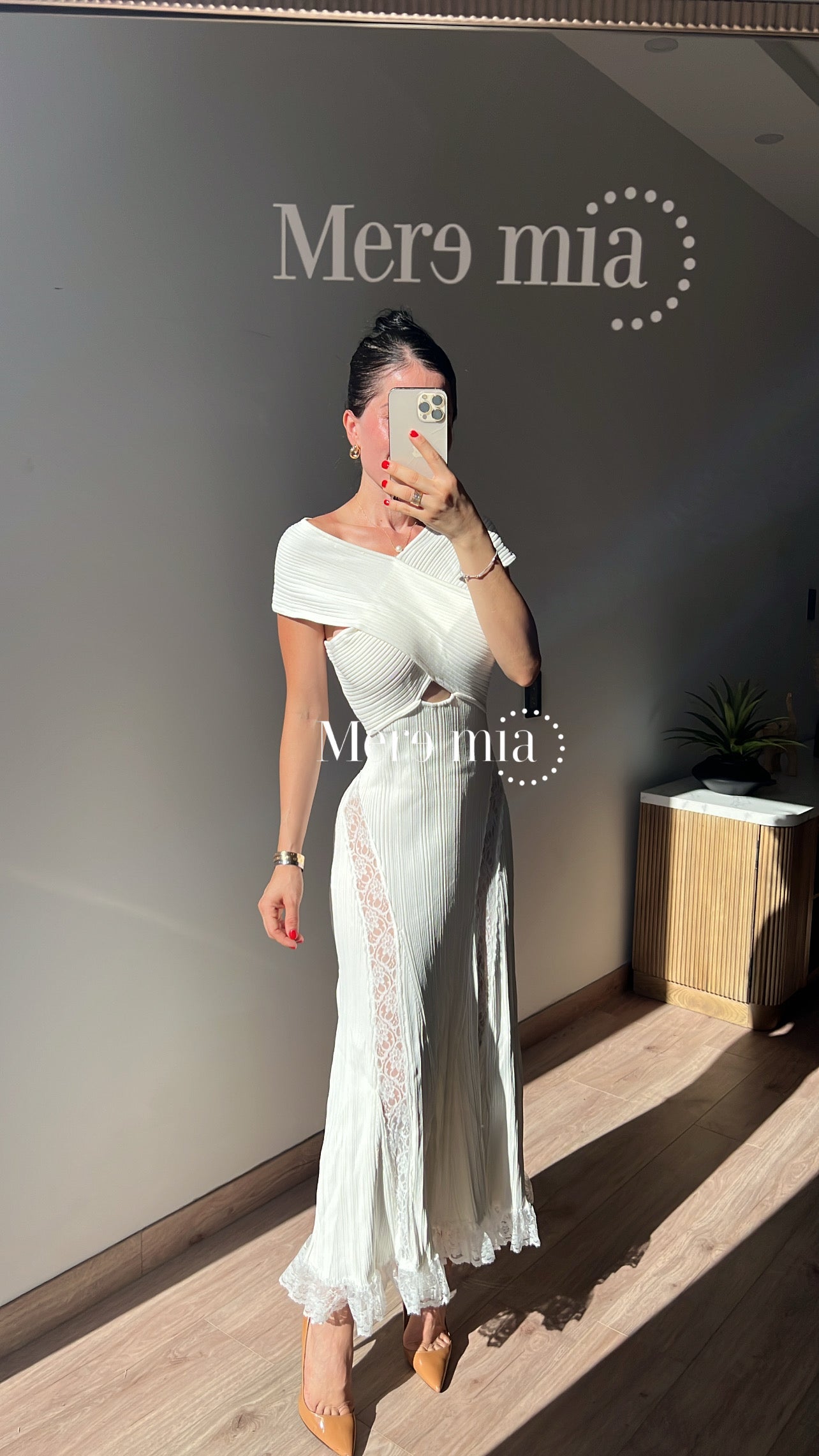 Vestido blanco rayado