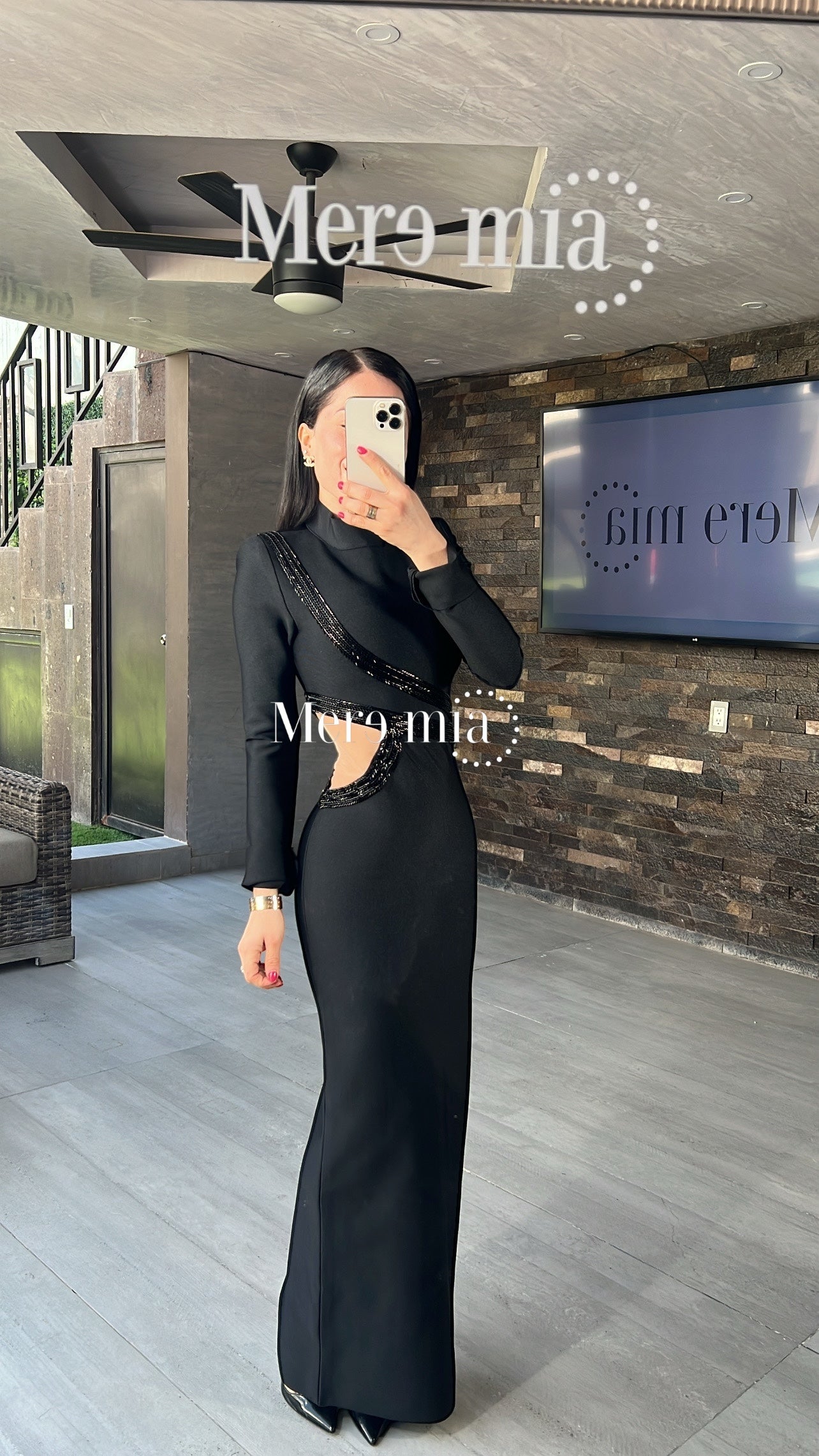 Vestido negro apl negras