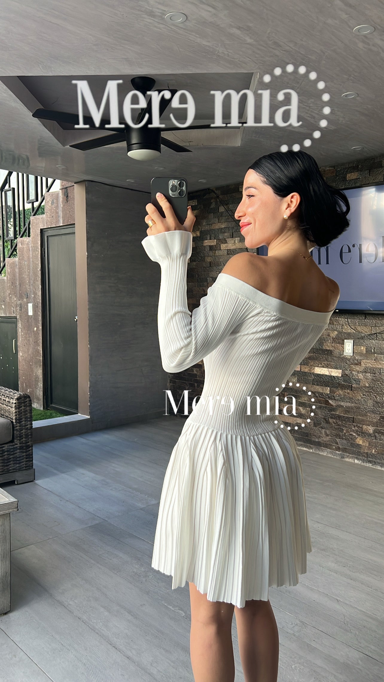 Vestido blanco rayado olanes