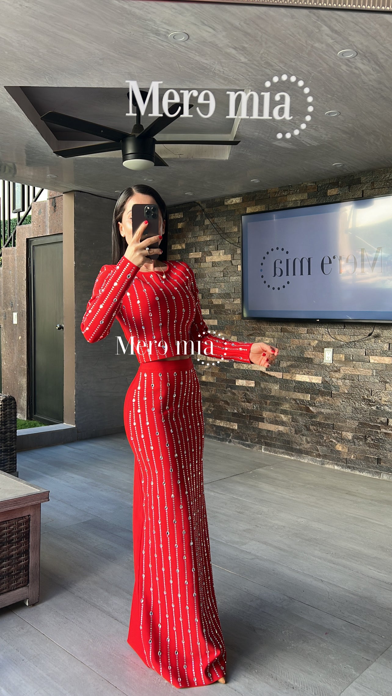 Conjunto rojo puntos ml