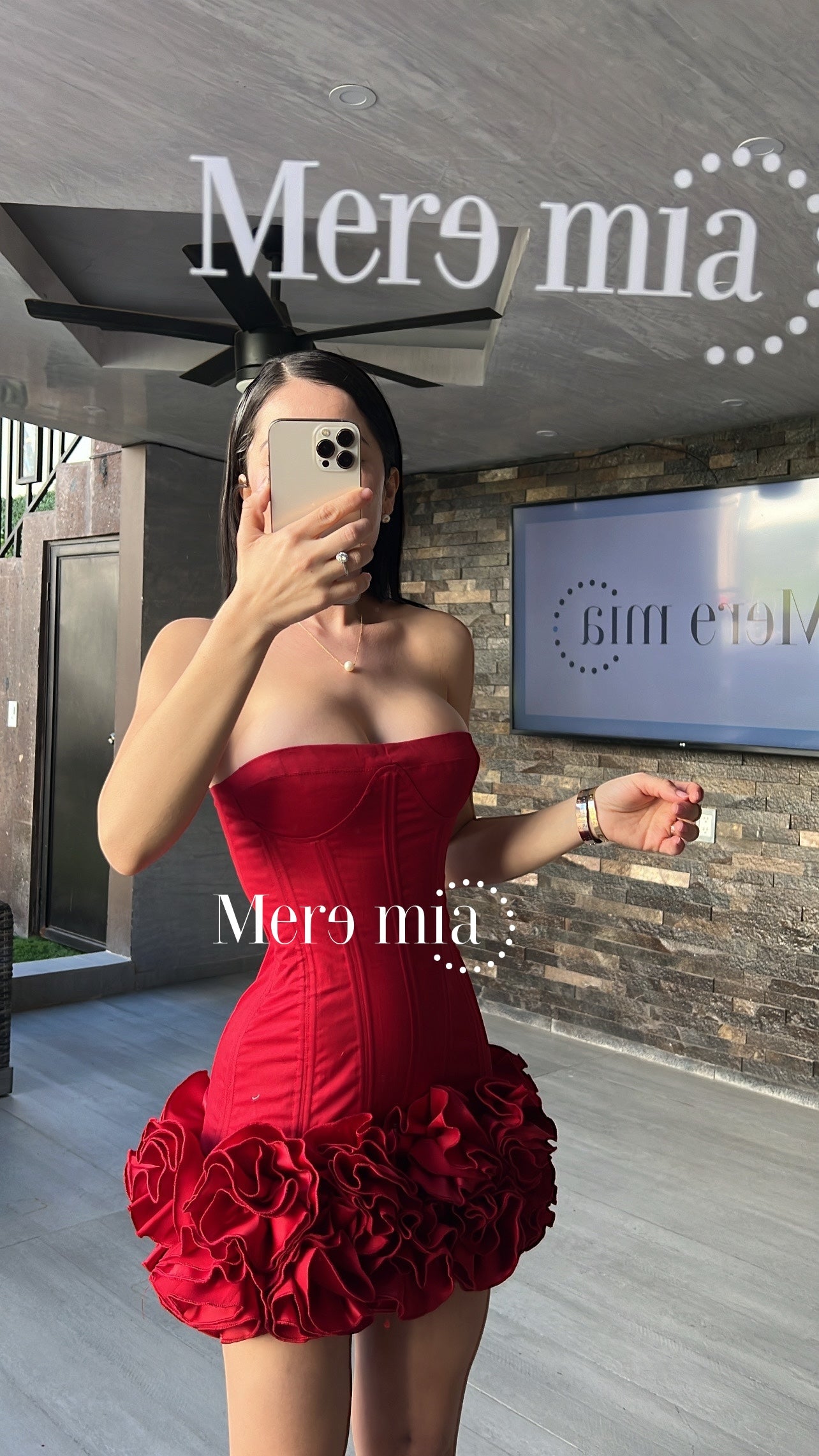 Vestido rojo flores ab