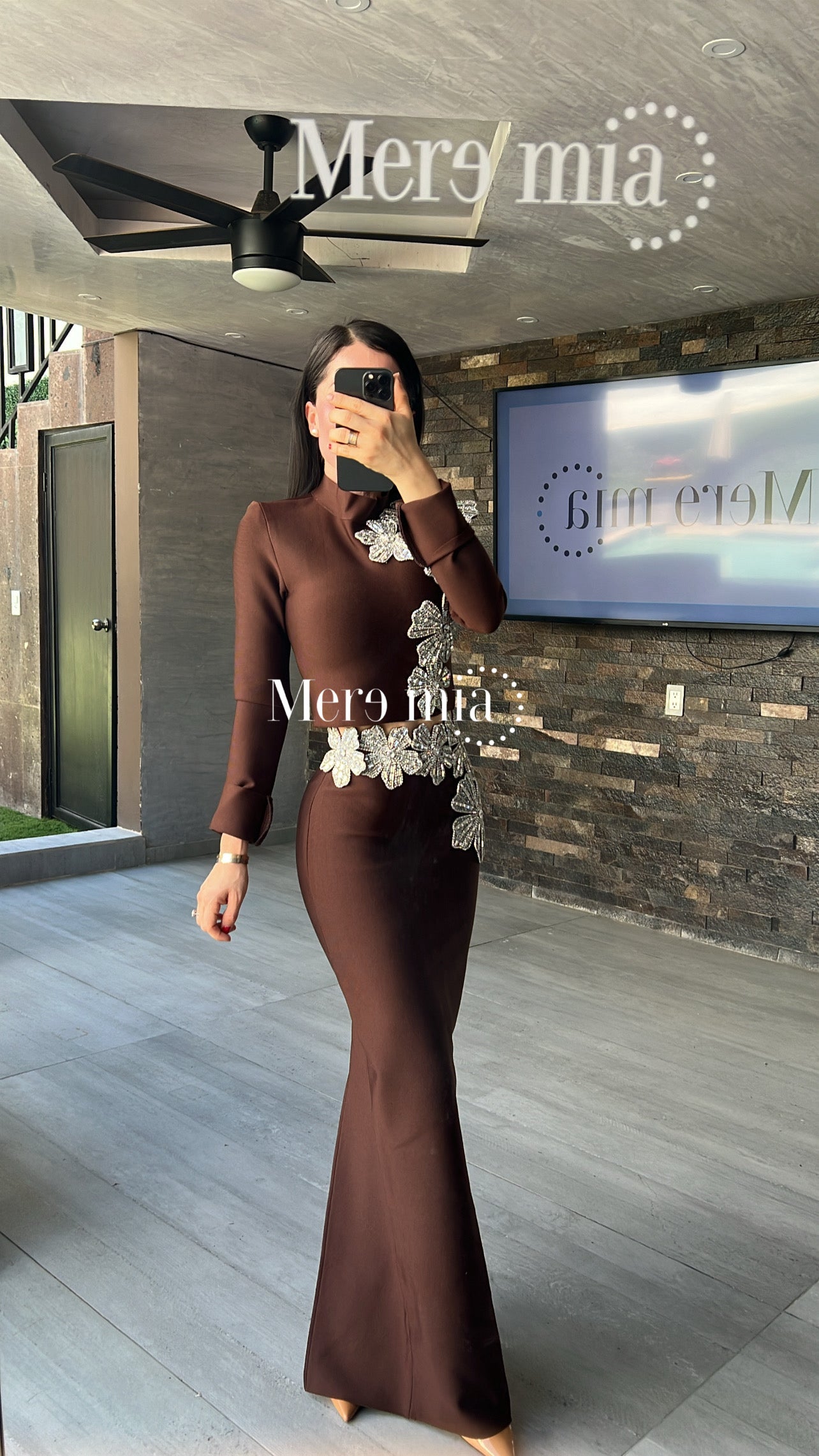 Conjunto café flores