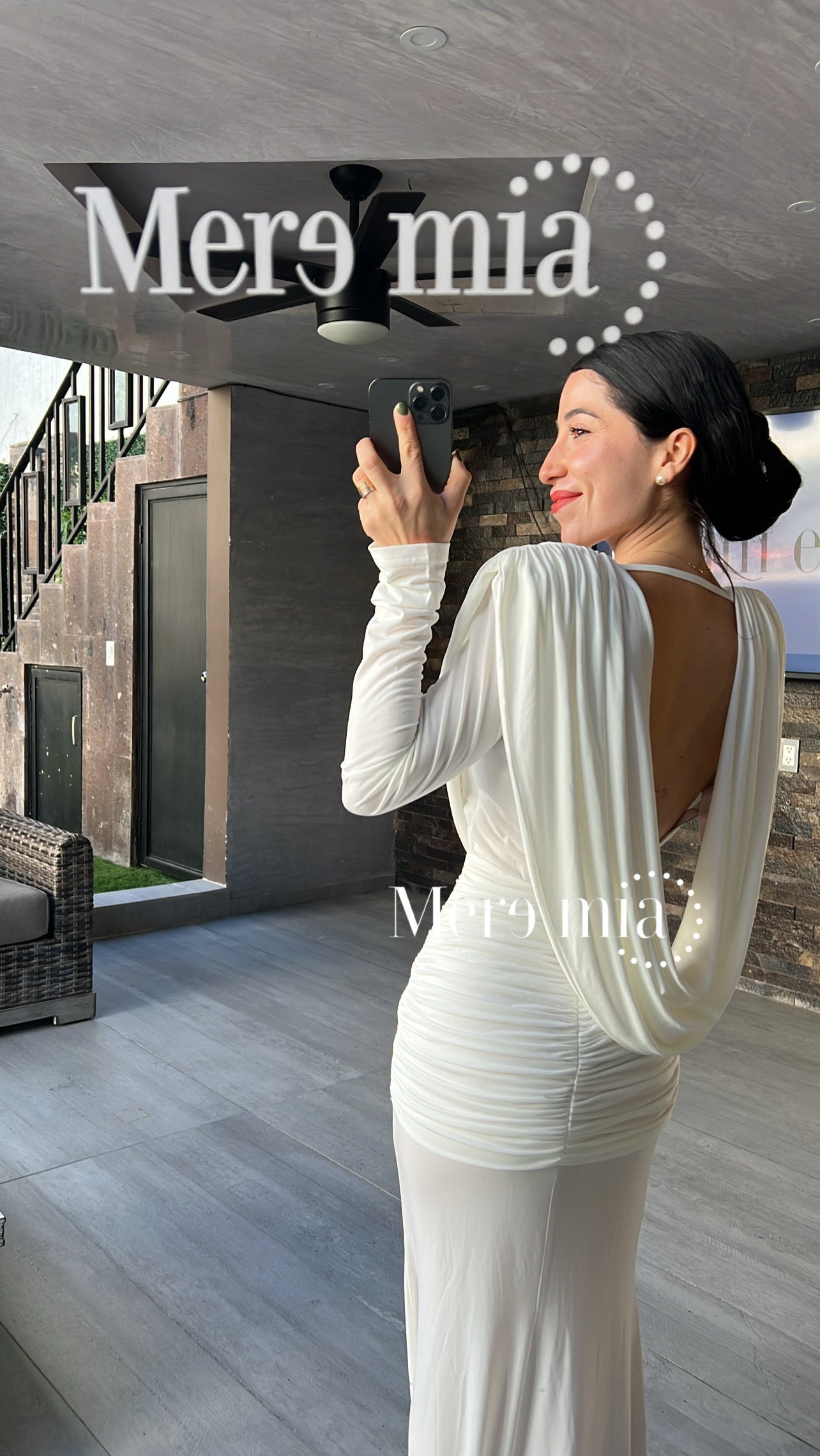 Vestido blanco plisado U