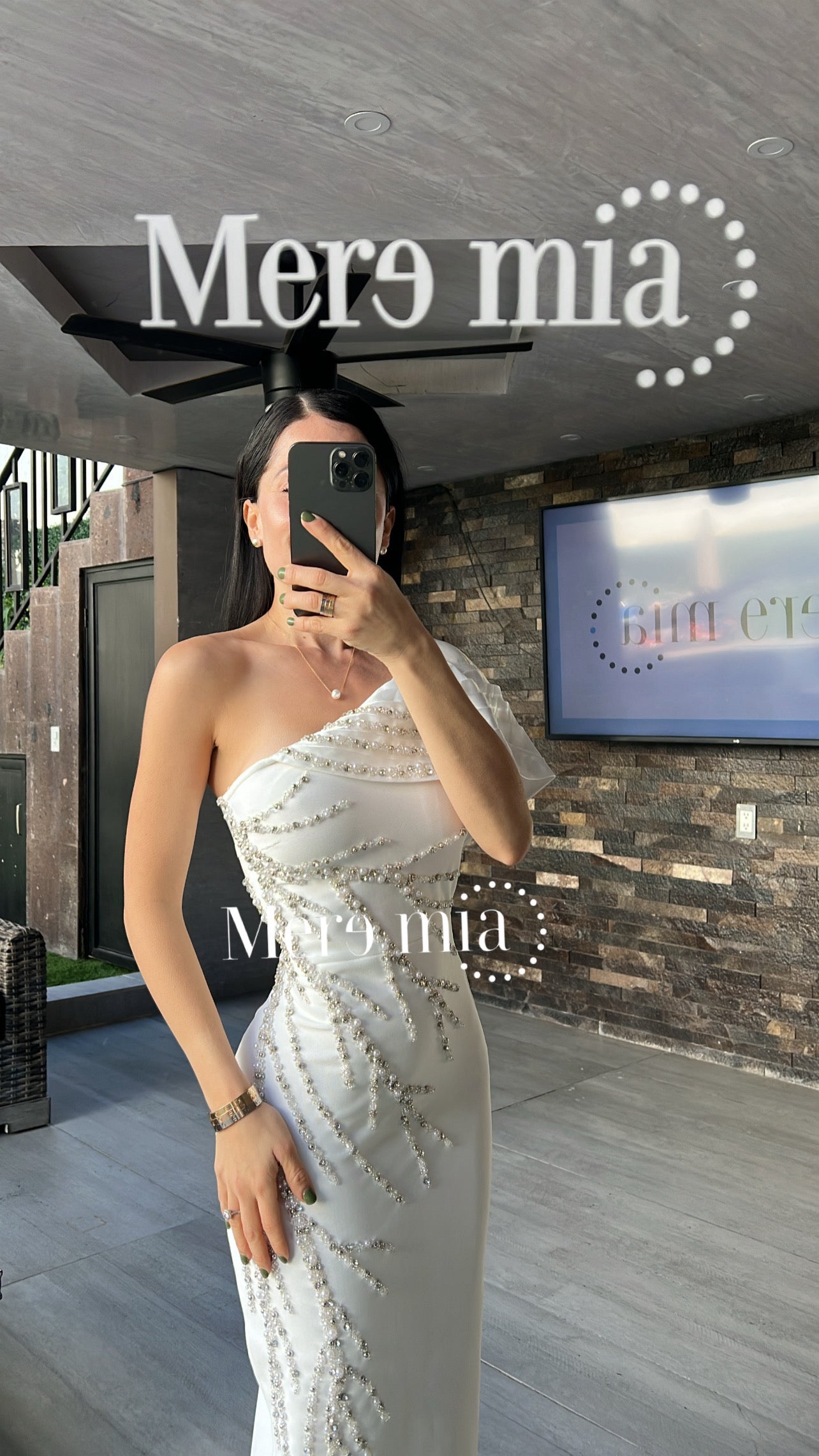 Vestido blanco ramas