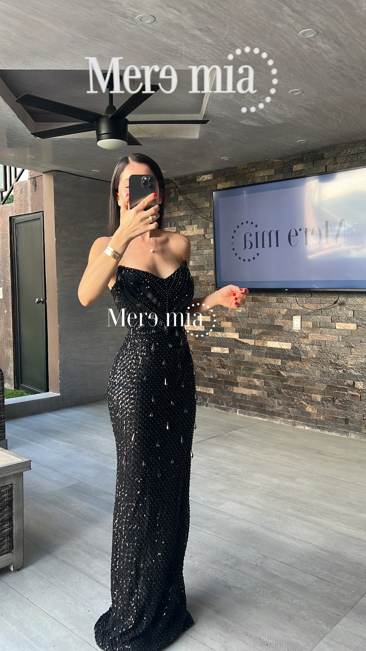 Vestido negro lent largo